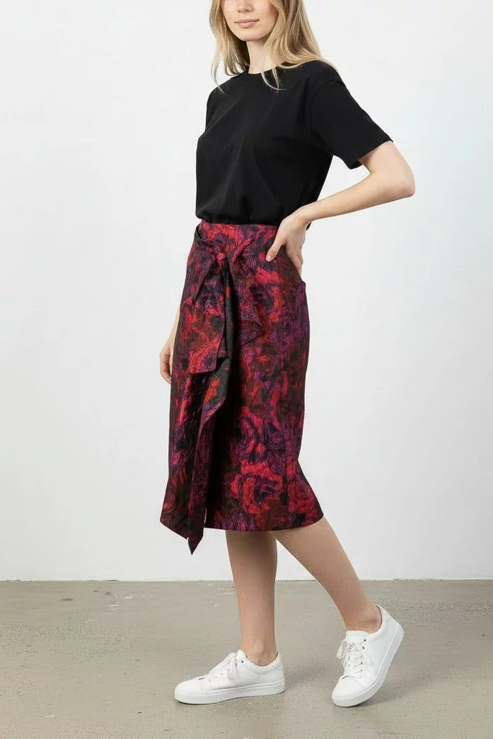 Floral Jacquard Midi Skirt FW2021