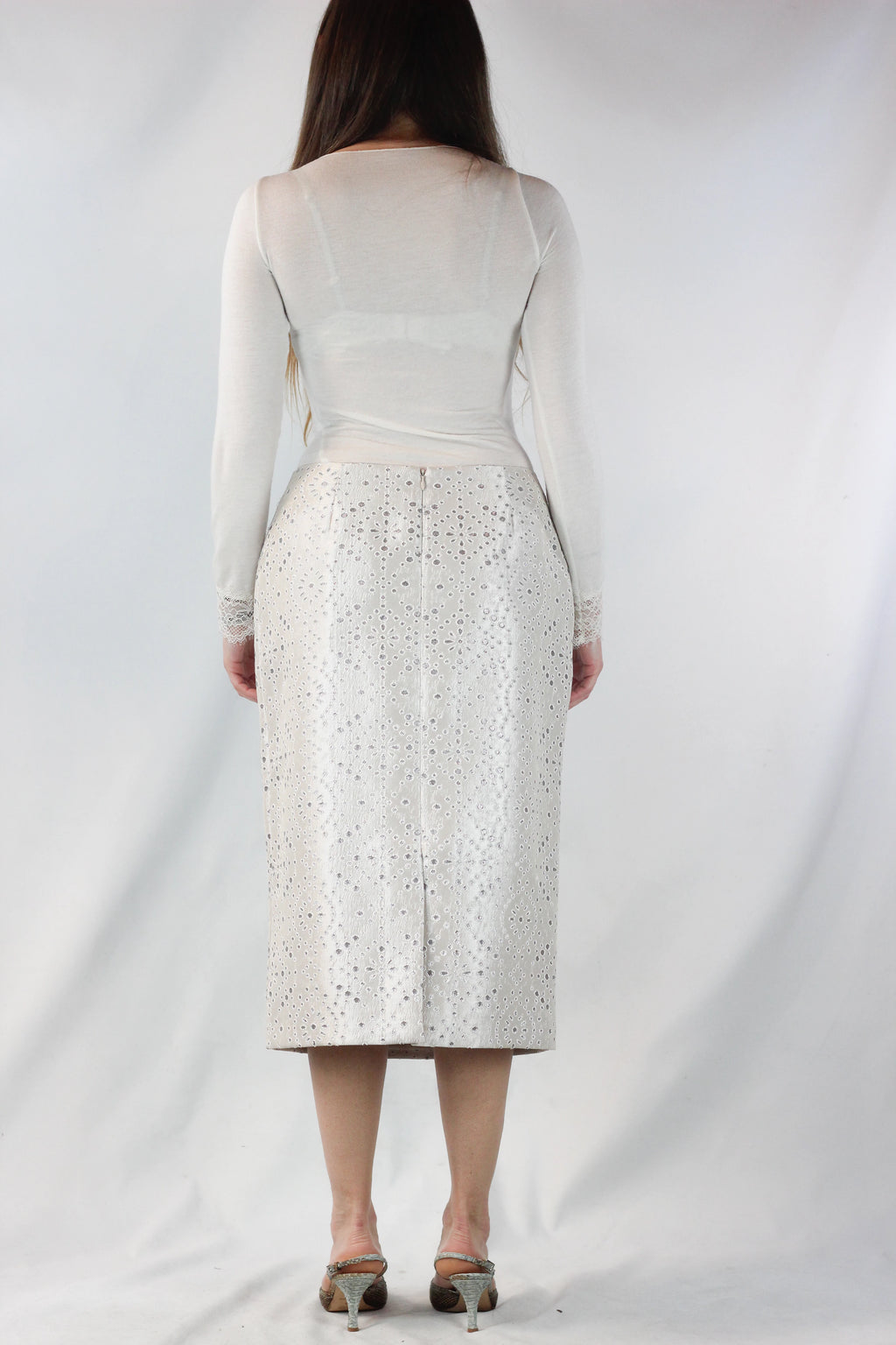 Skirt with Silver Circle Pattern