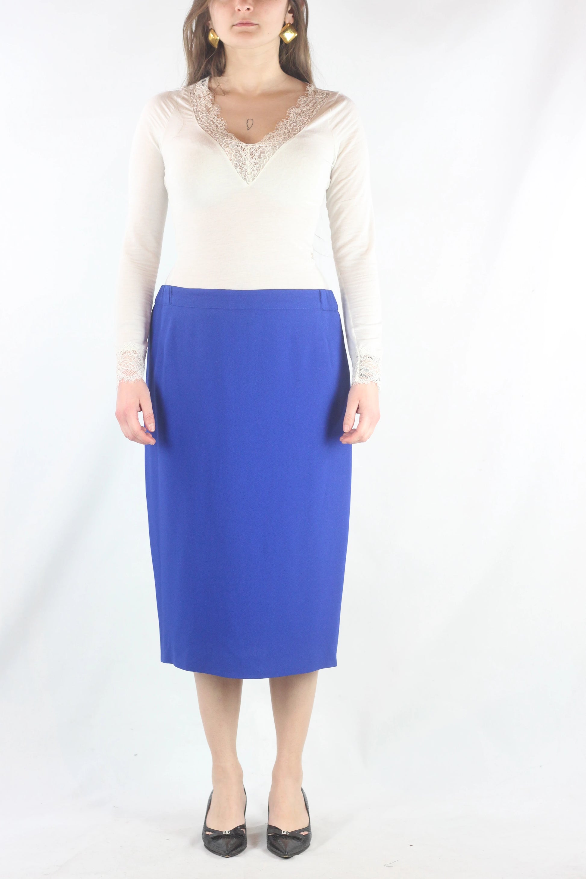 Electric Blue Pencil Skirt