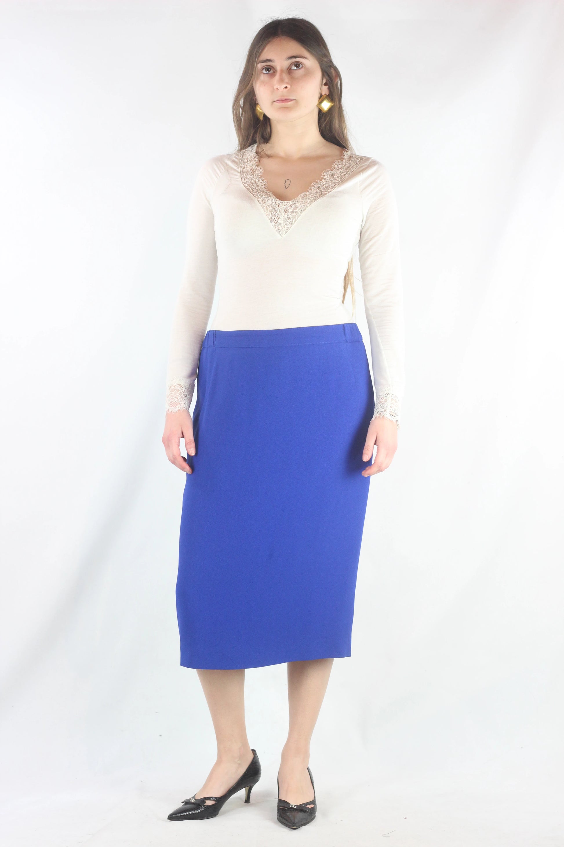 Electric Blue Pencil Skirt