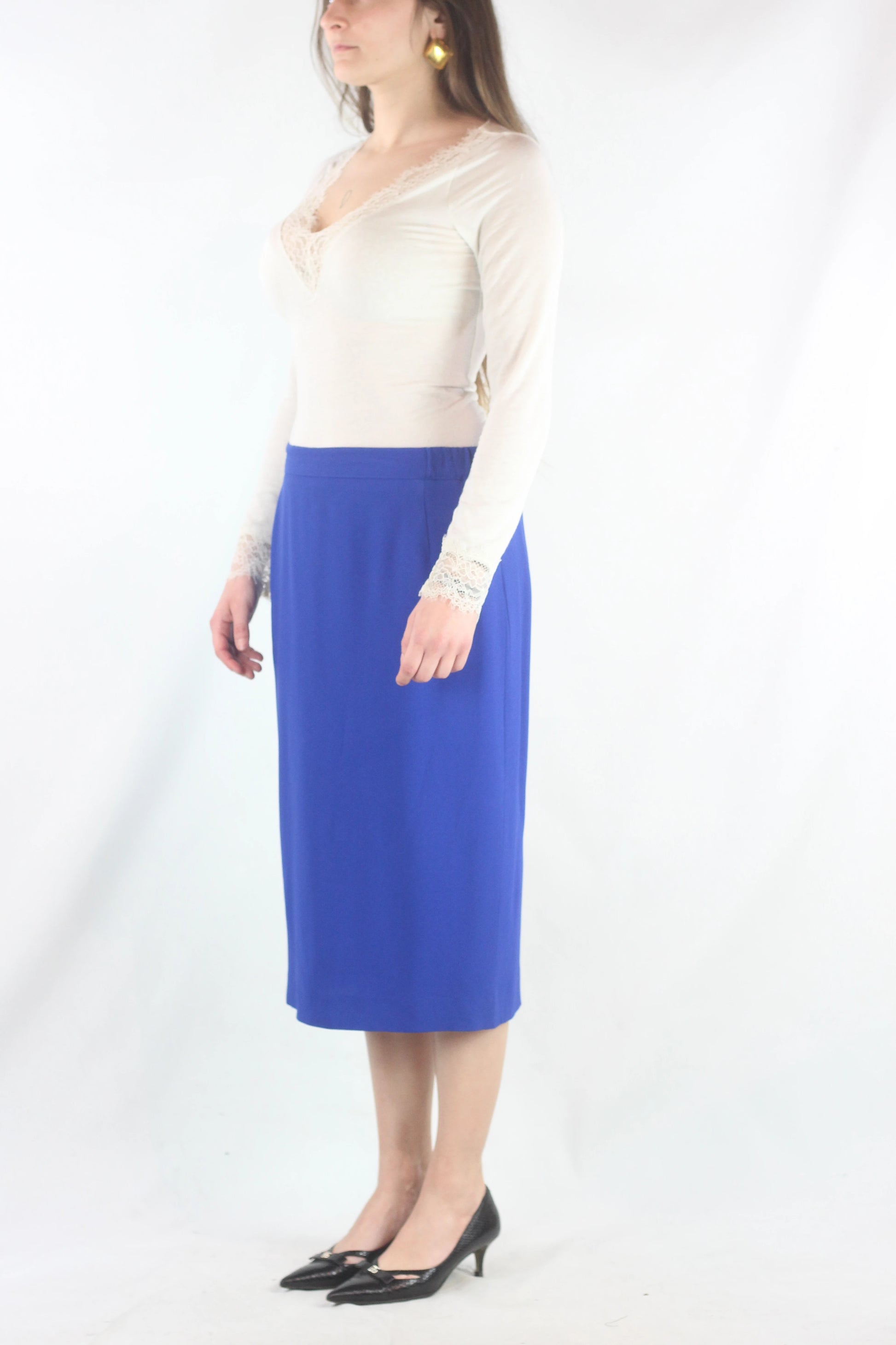 Electric Blue Pencil Skirt