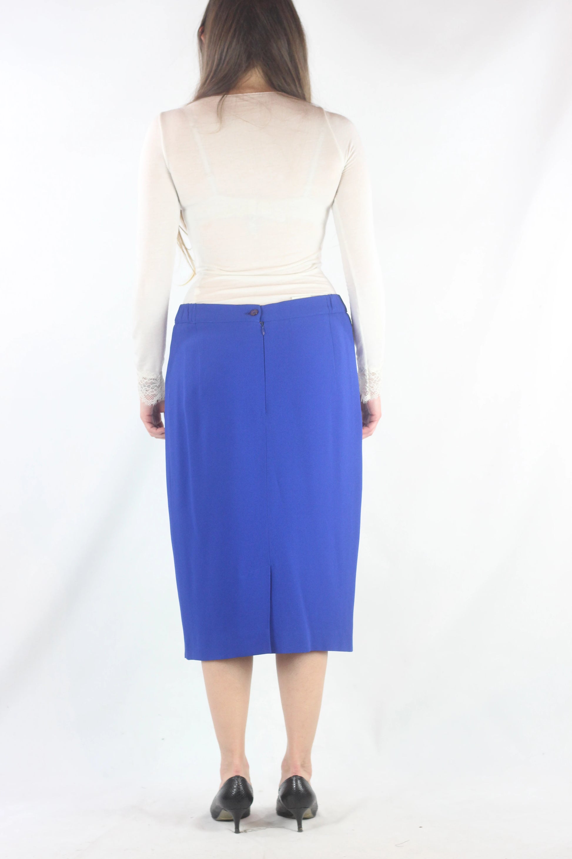 Electric Blue Pencil Skirt