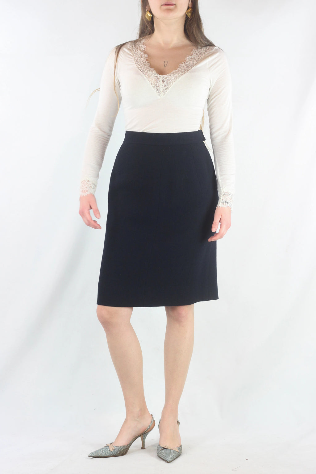 High-Waisted Pencil Skirt