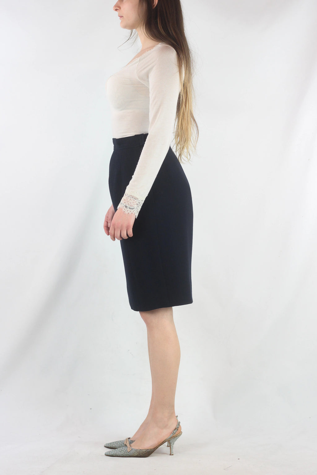 High-Waisted Pencil Skirt