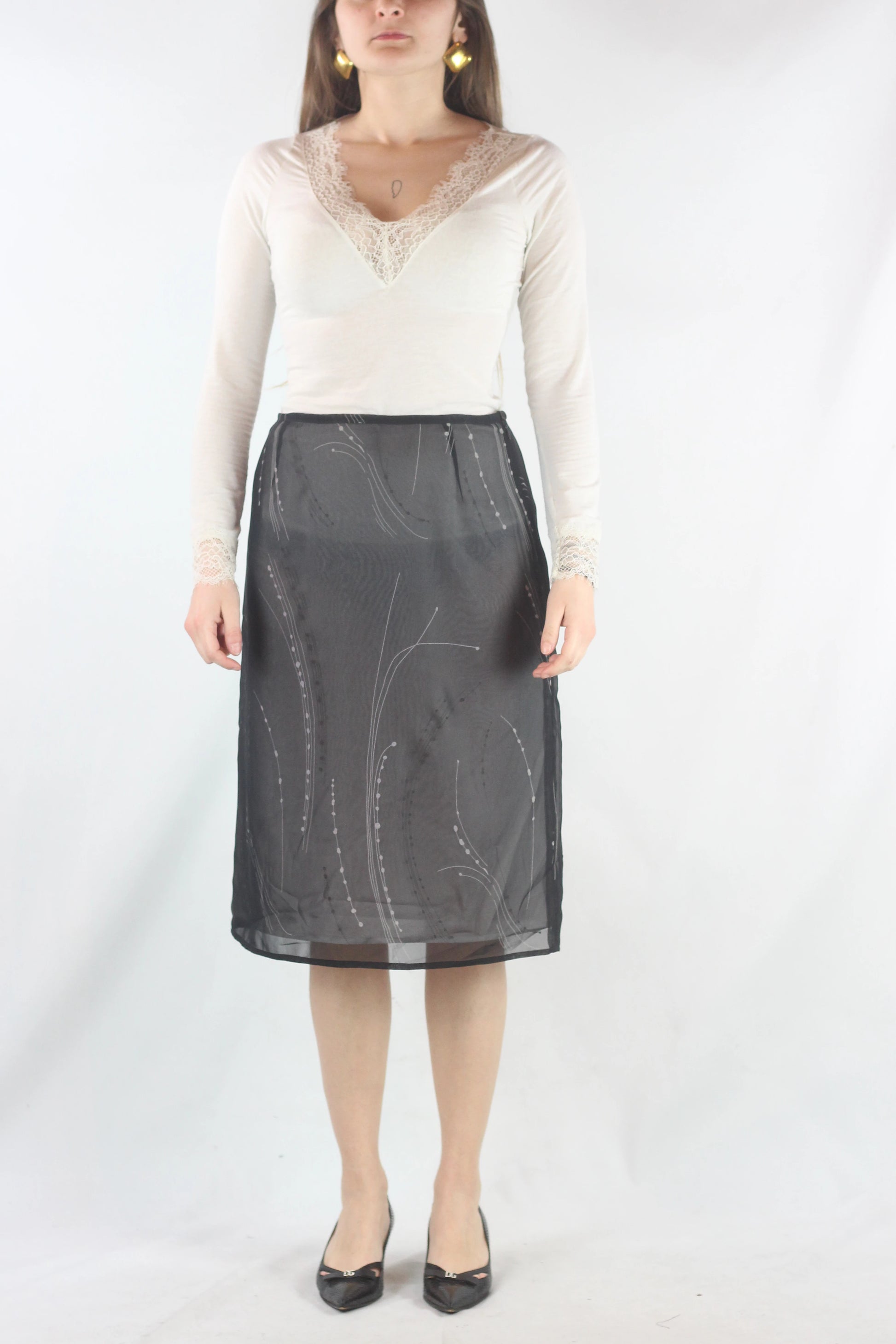 Silk Chiffon Skirt with Layers