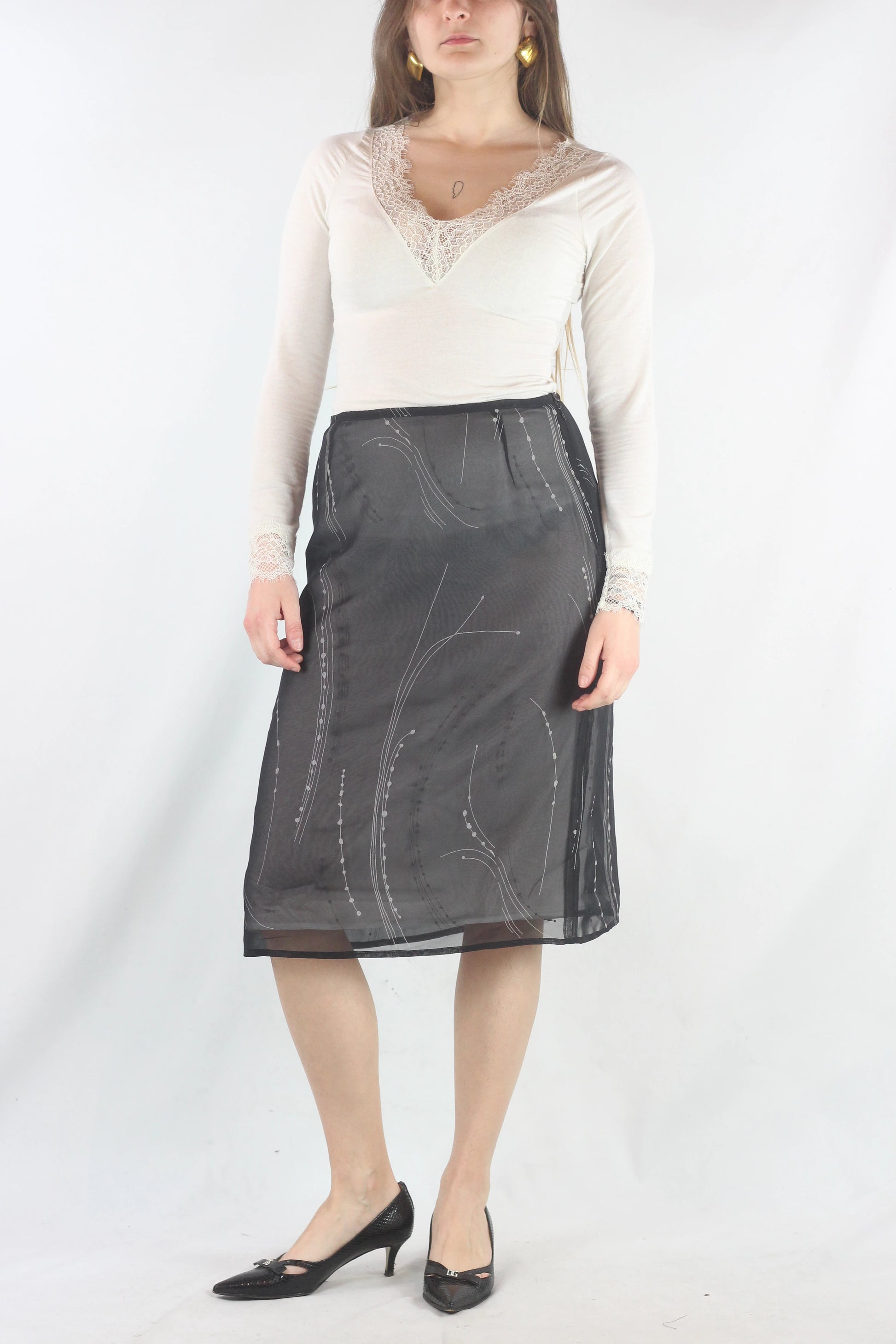 Silk Chiffon Skirt with Layers