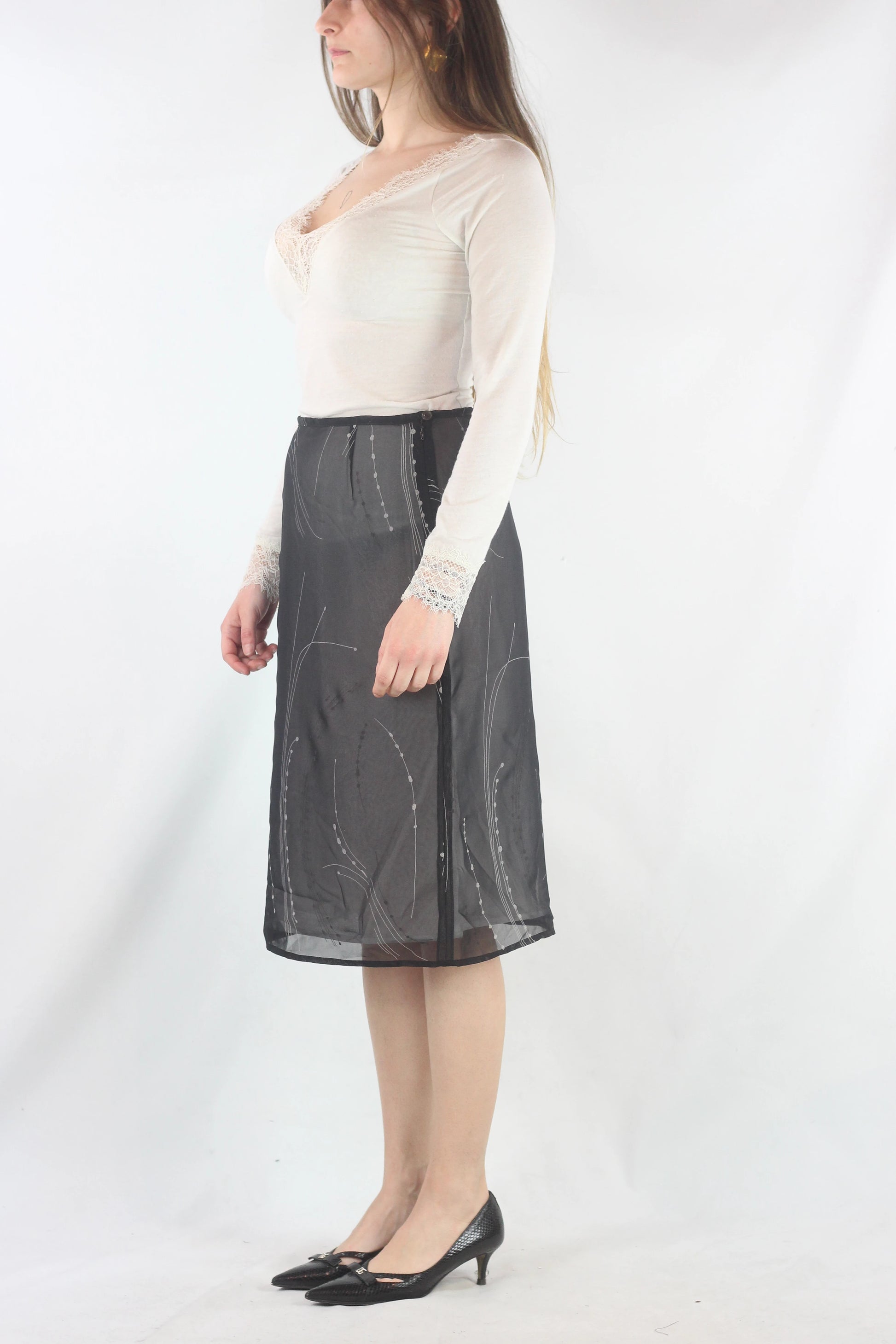 Silk Chiffon Skirt with Layers
