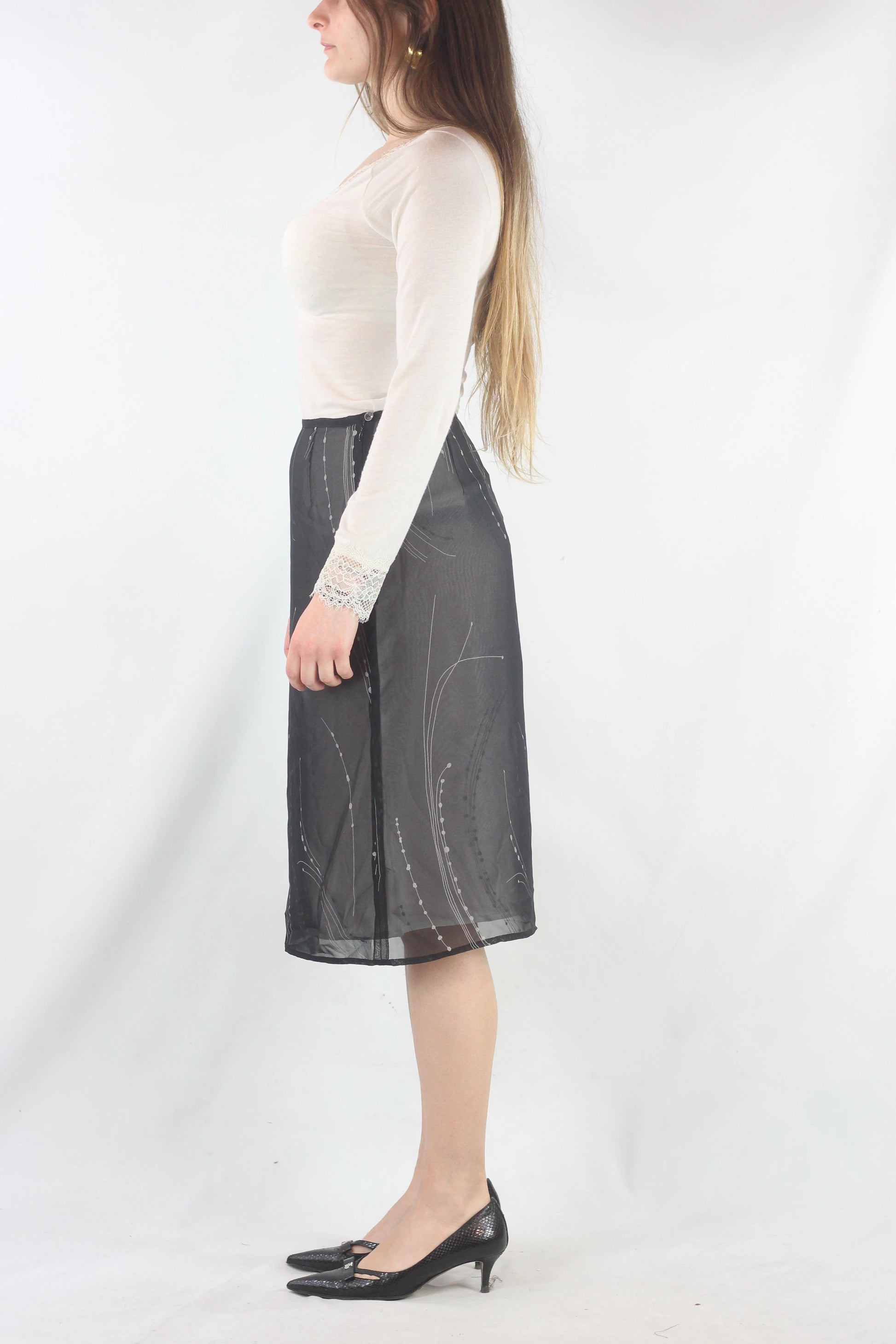Silk Chiffon Skirt with Layers