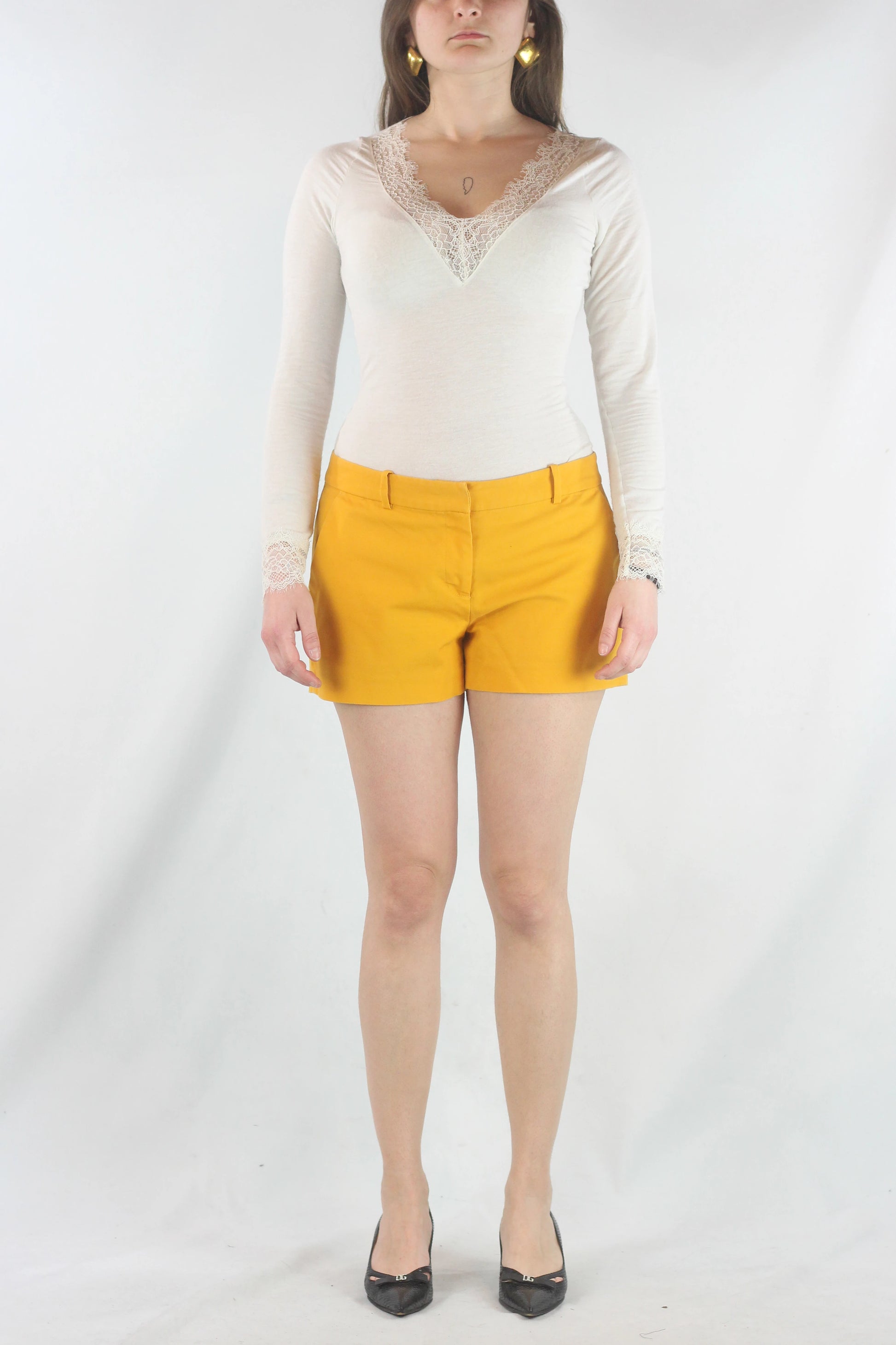 Yellow Tailored Short Trousers
