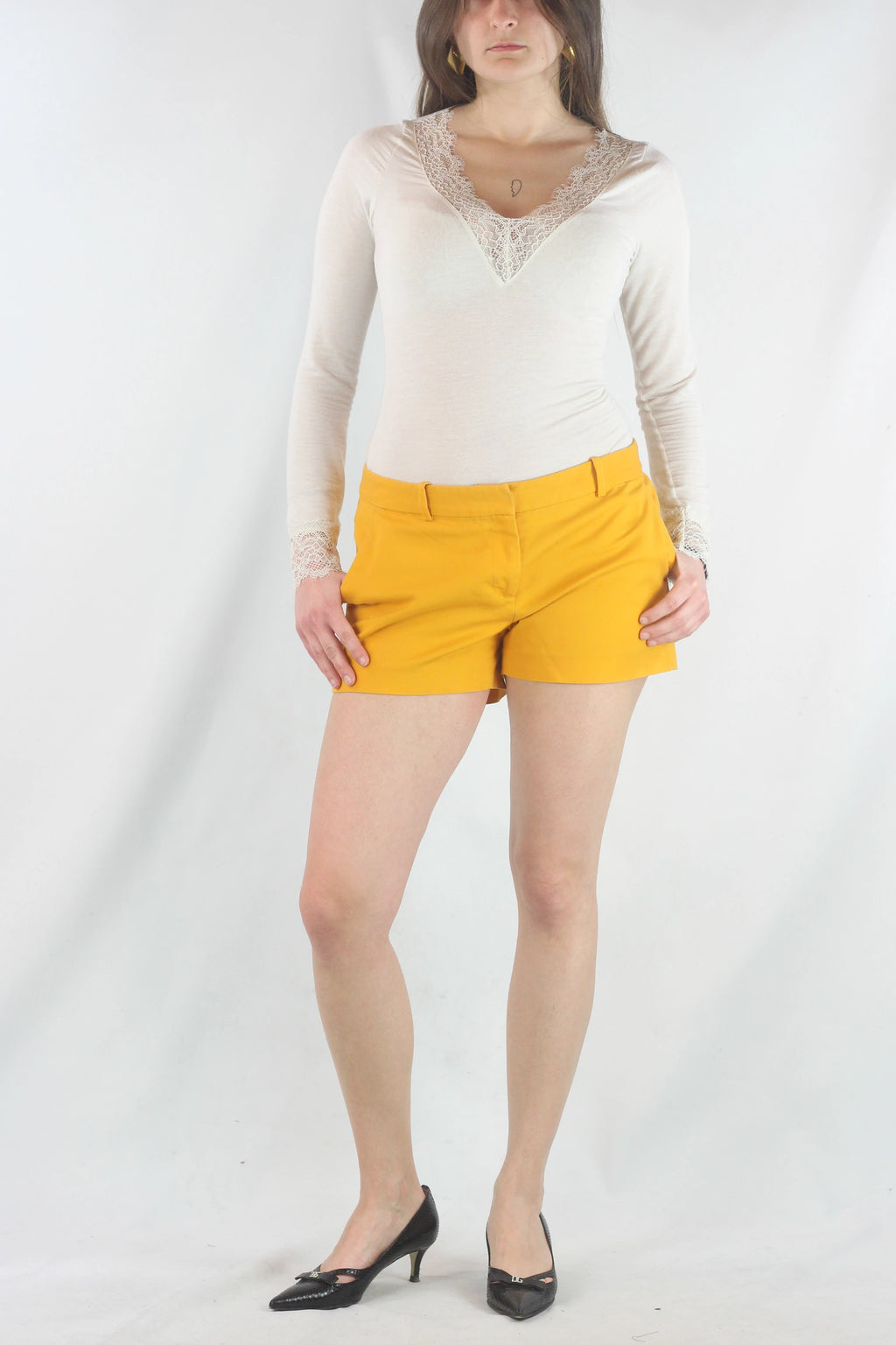 Yellow Tailored Short Trousers