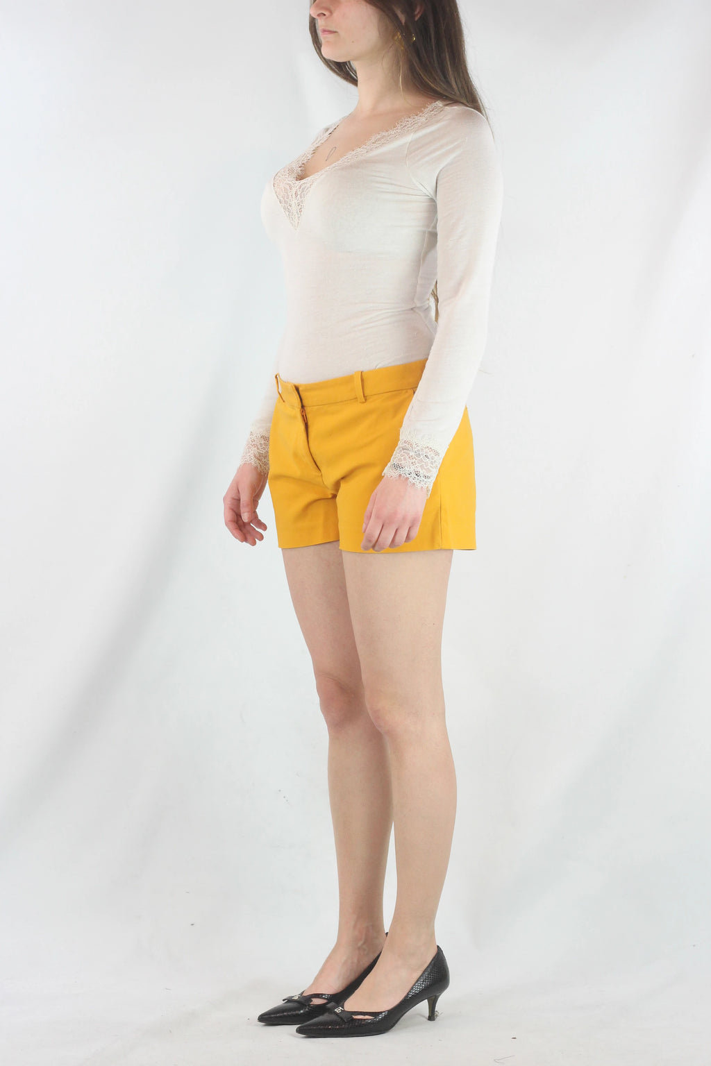Yellow Tailored Short Trousers