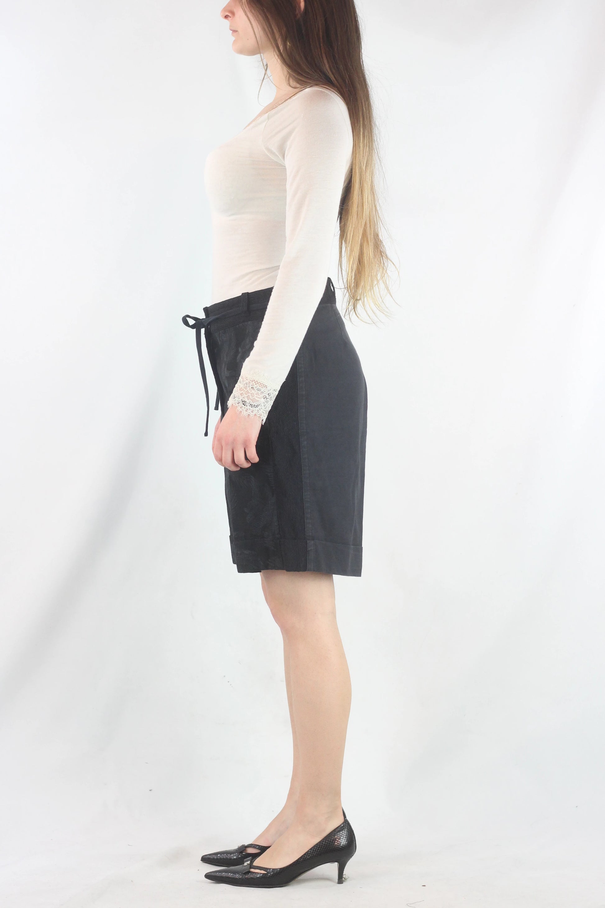 Bermuda Shorts with Brocade Front Panel SS2014