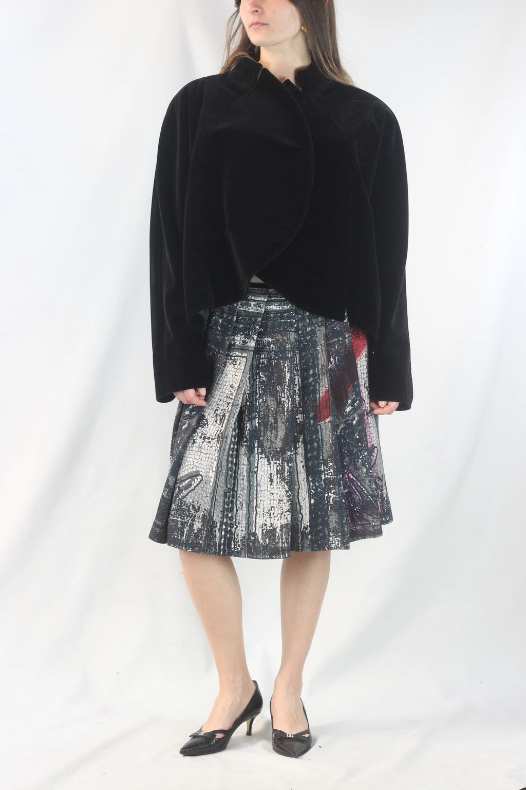 Pleated Silk Skirt with Roman Mosaic SS2009