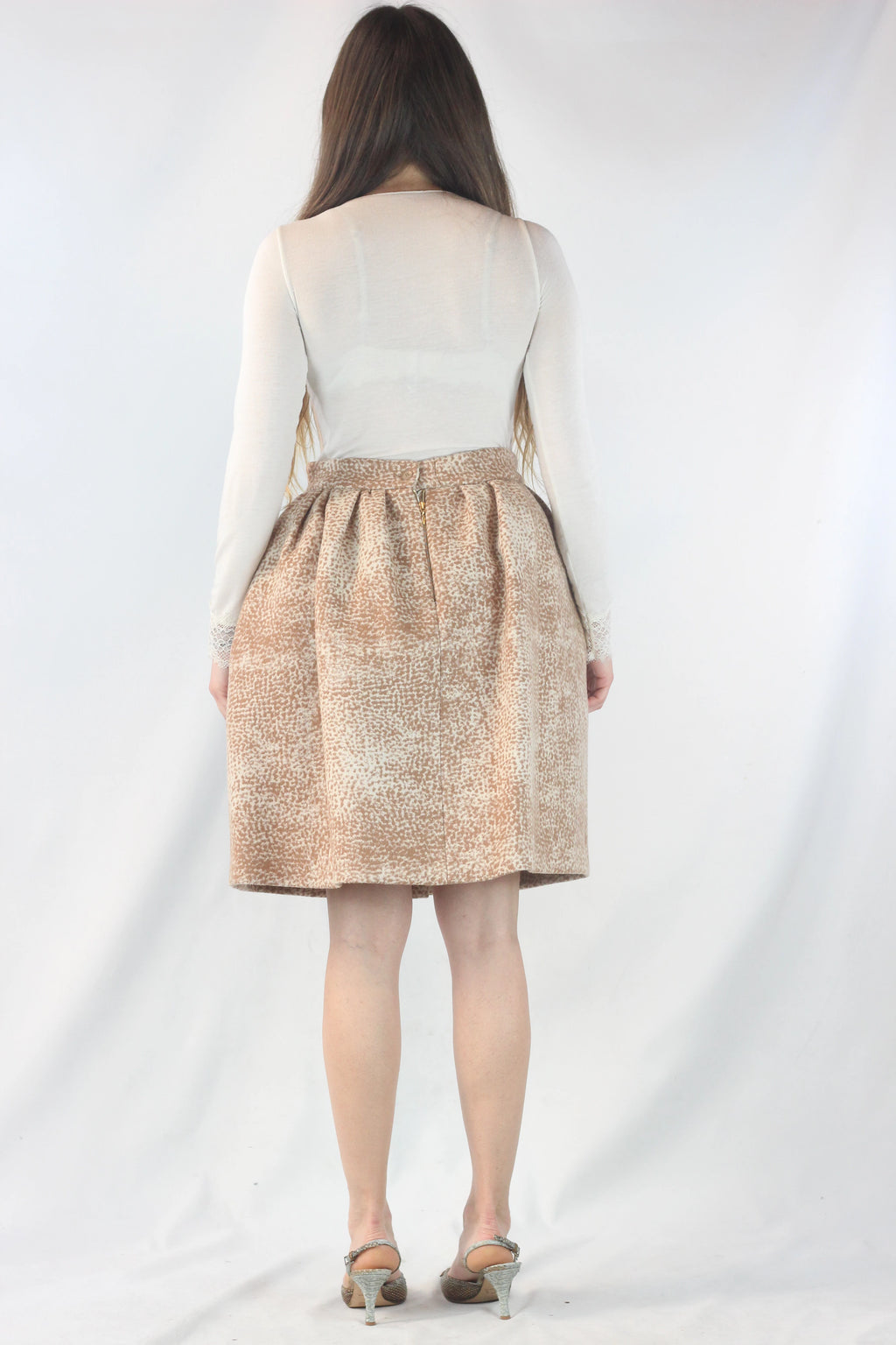 Wool Skirt with Ruched Waist