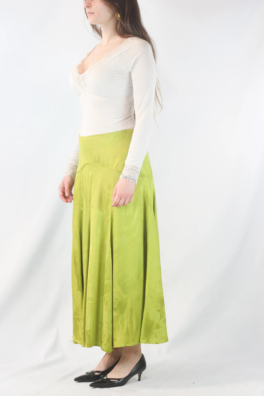 Green Fluid Skirt