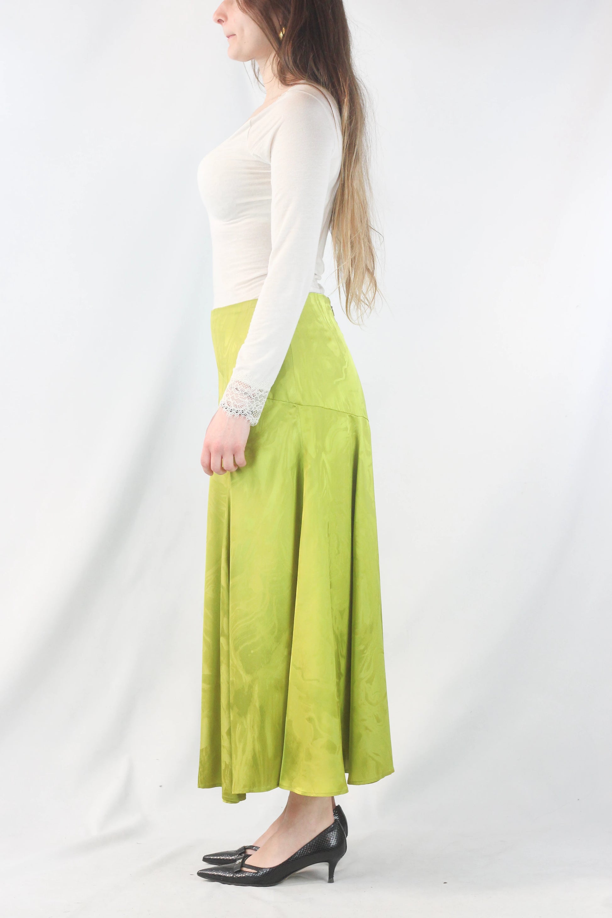 Green Fluid Skirt