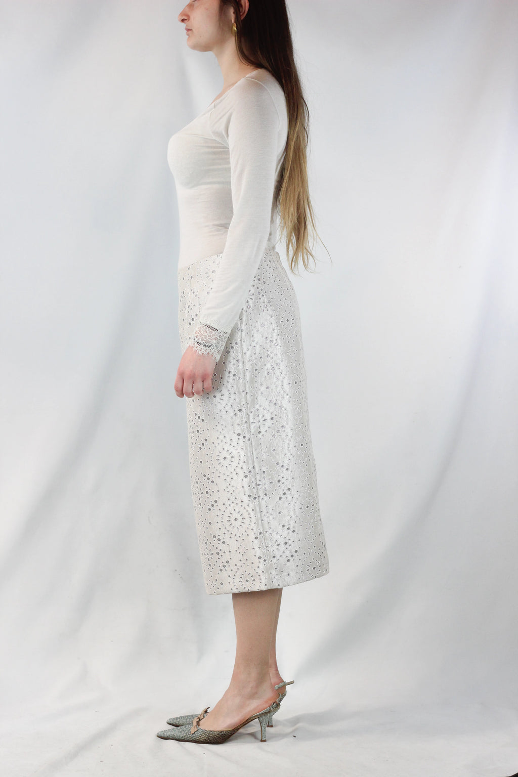 Skirt with Silver Circle Pattern