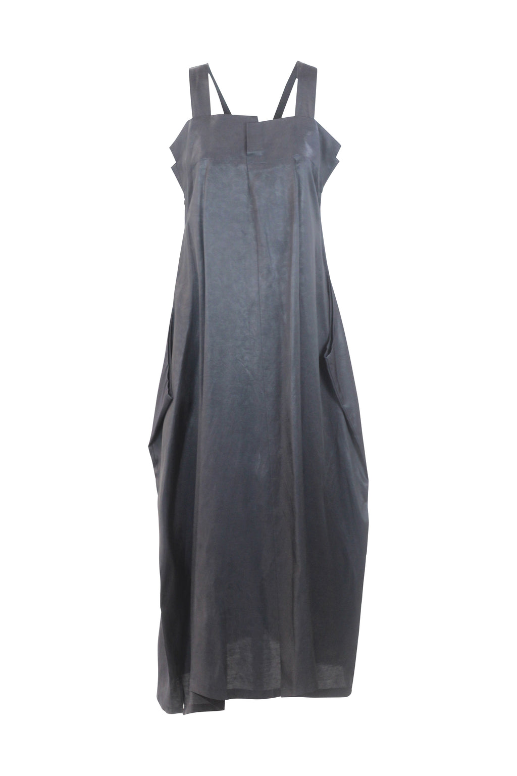 Black Asymmetric Balloon Draped Dress
