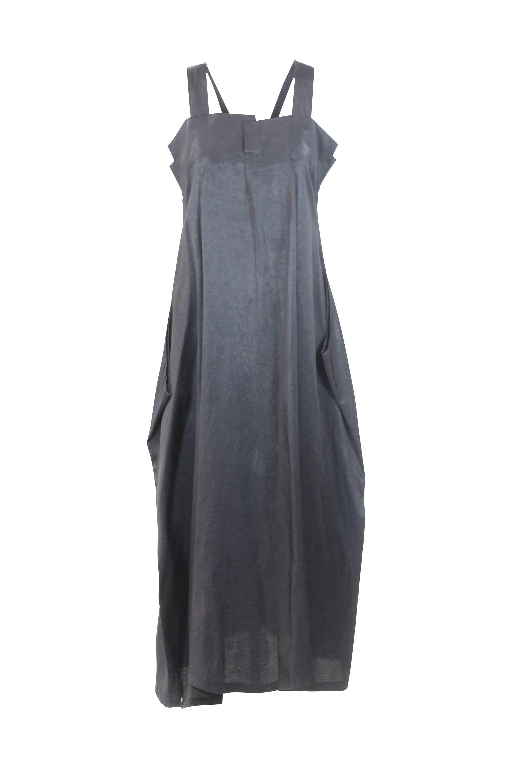 Black Asymmetric Balloon Draped Dress