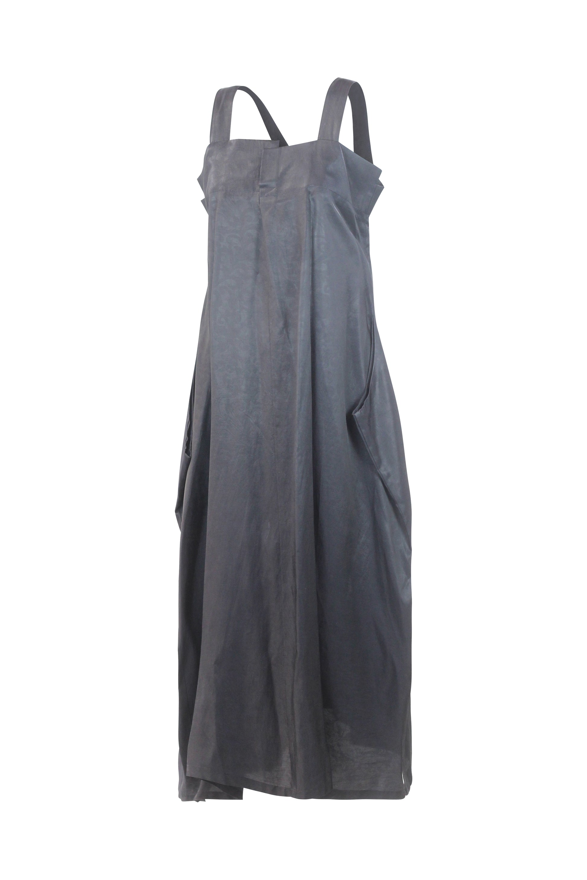 Black Asymmetric Balloon Draped Dress