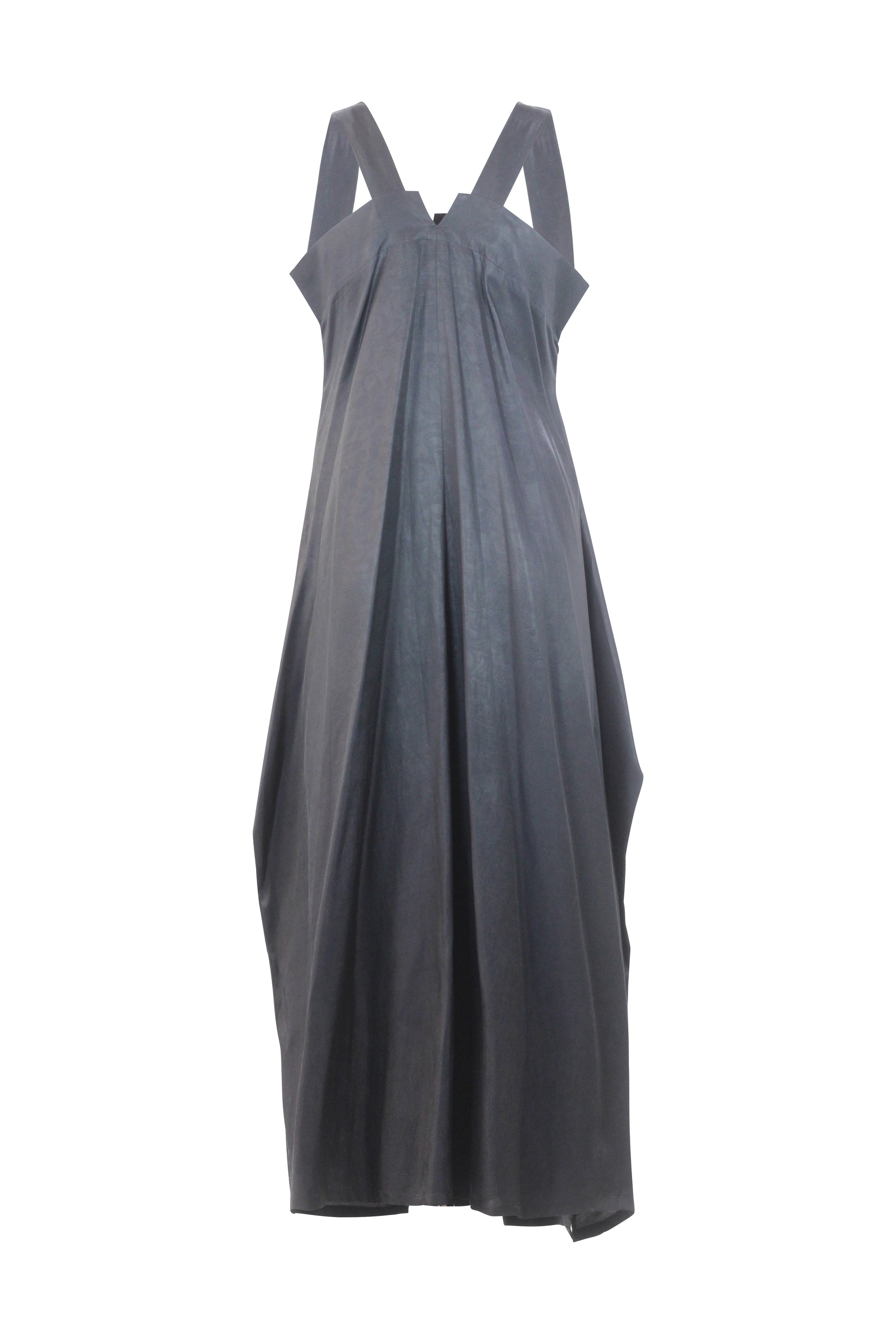 Black Asymmetric Balloon Draped Dress