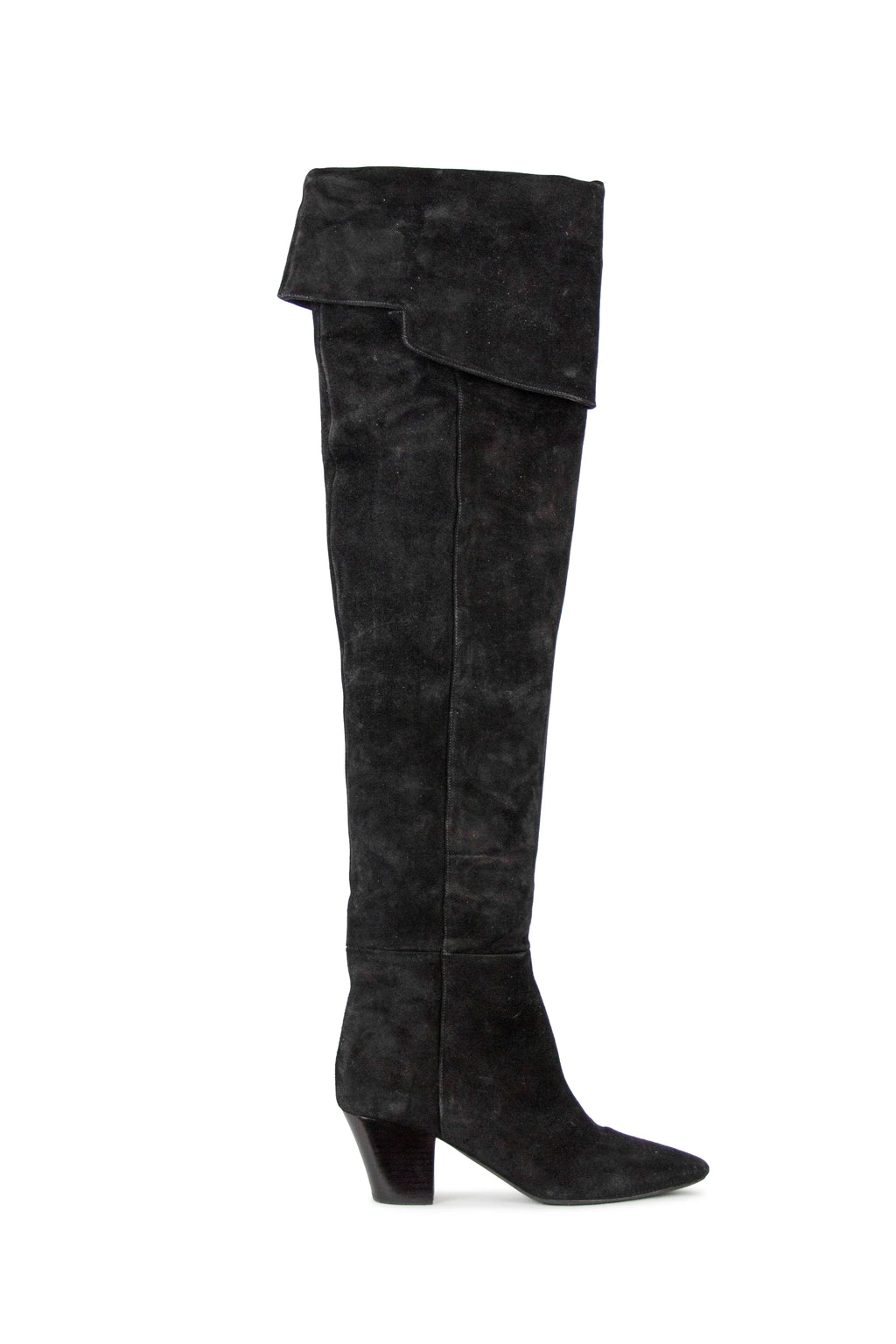 Suede thigh high boots