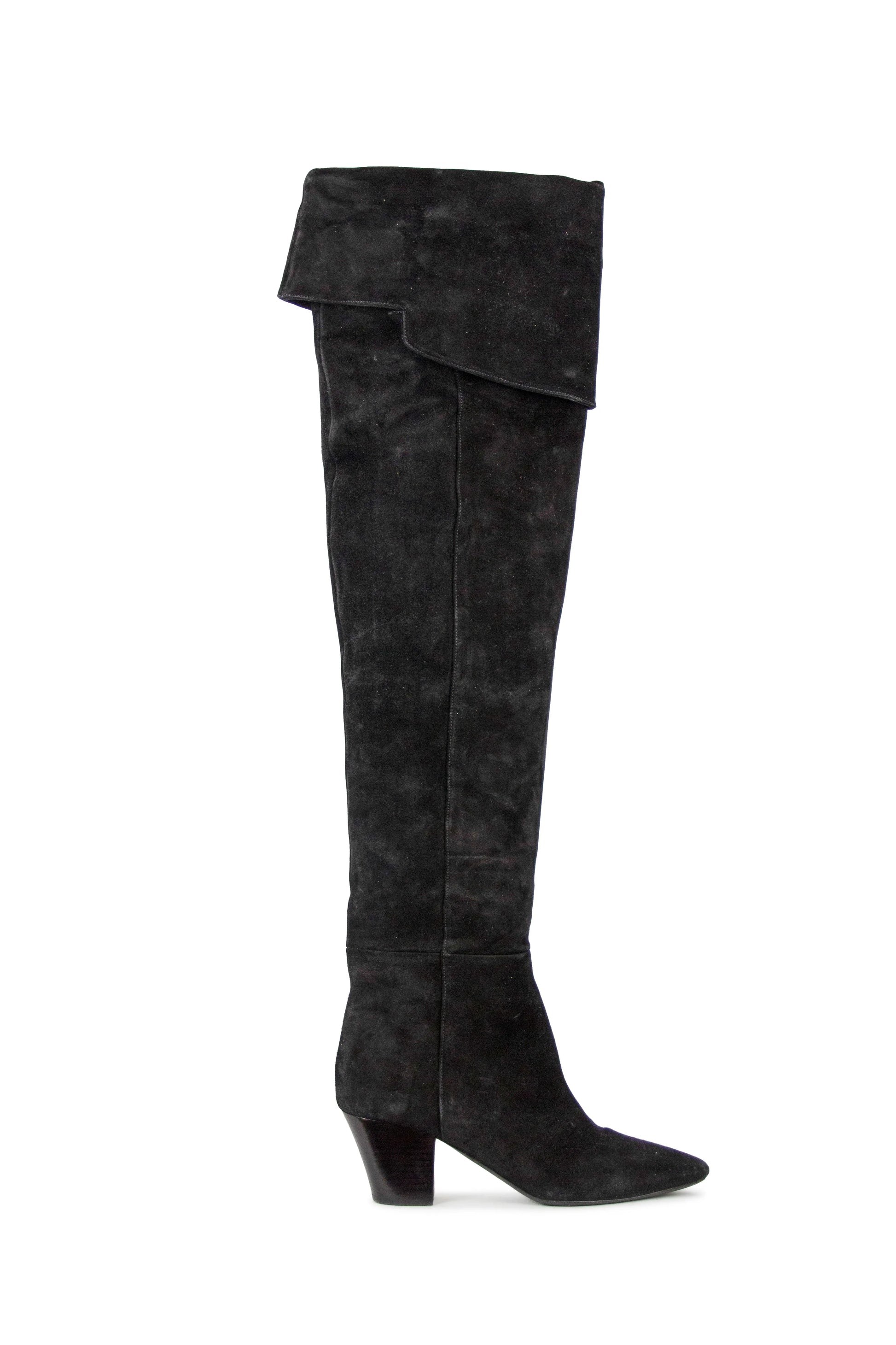 Suede thigh high boots