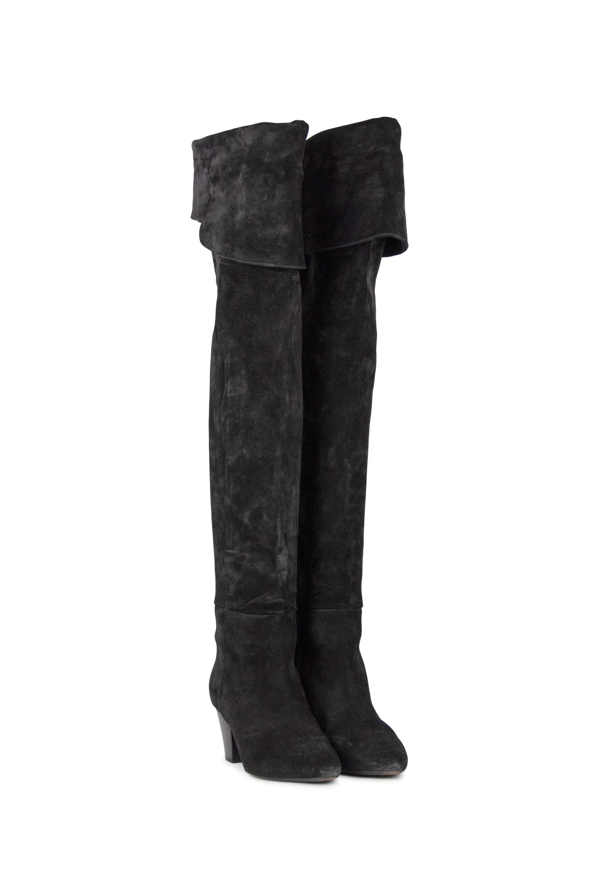 Suede thigh high boots