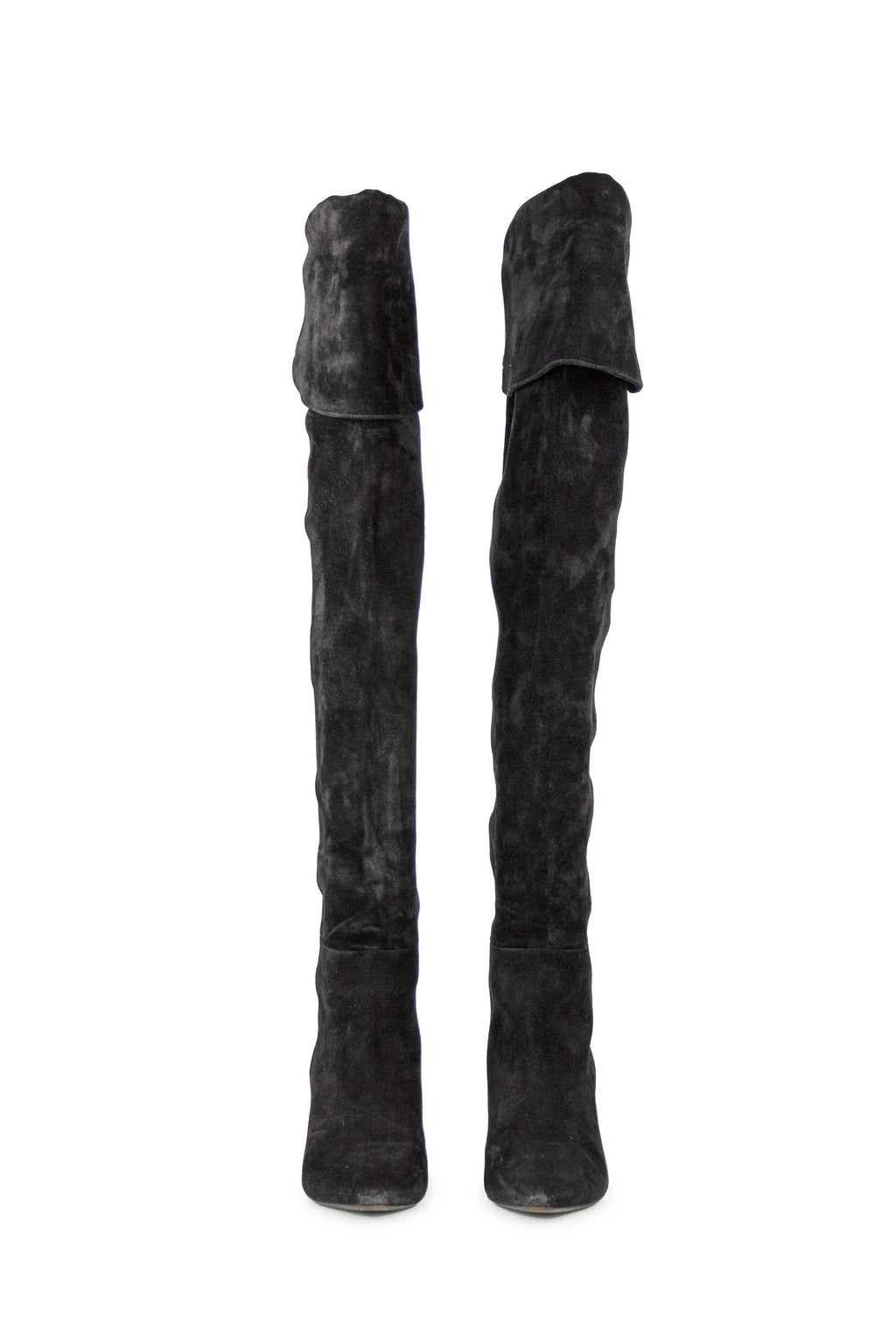 Suede thigh high boots