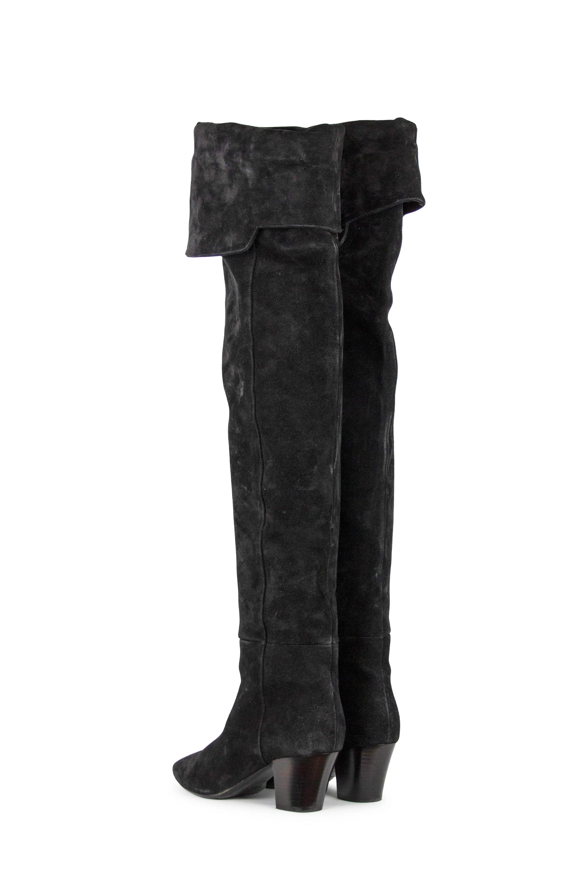 Suede thigh high boots