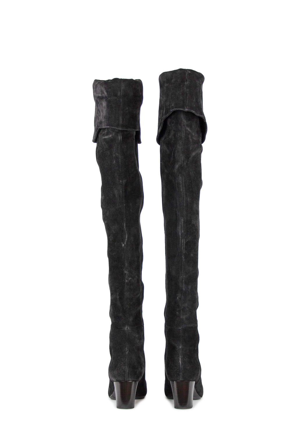 Suede thigh high boots