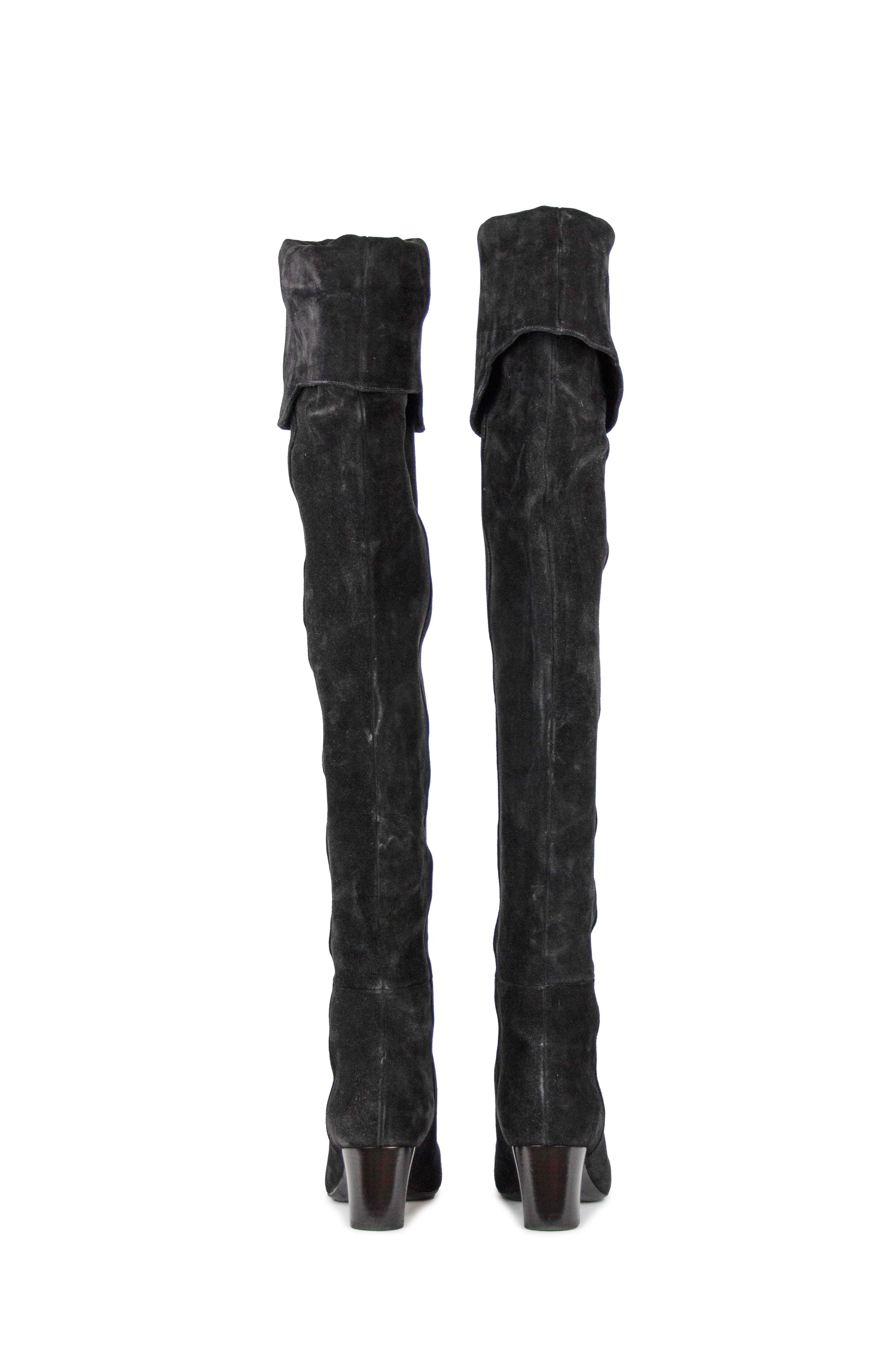 Suede thigh high boots