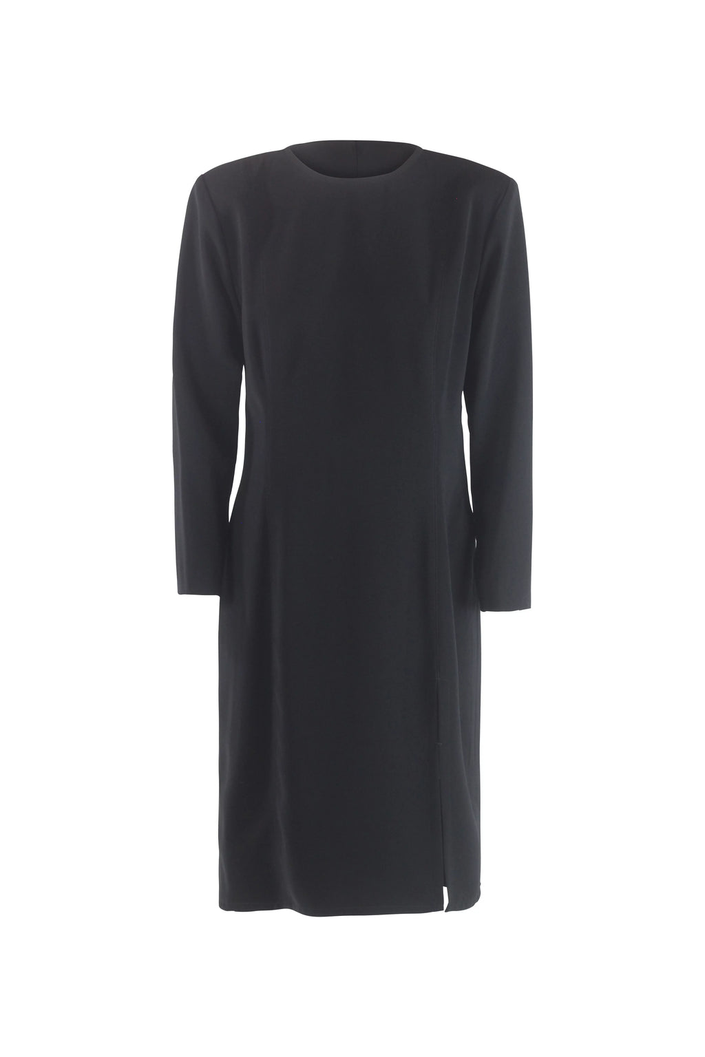 Long-Sleeve Midi Dress in Black