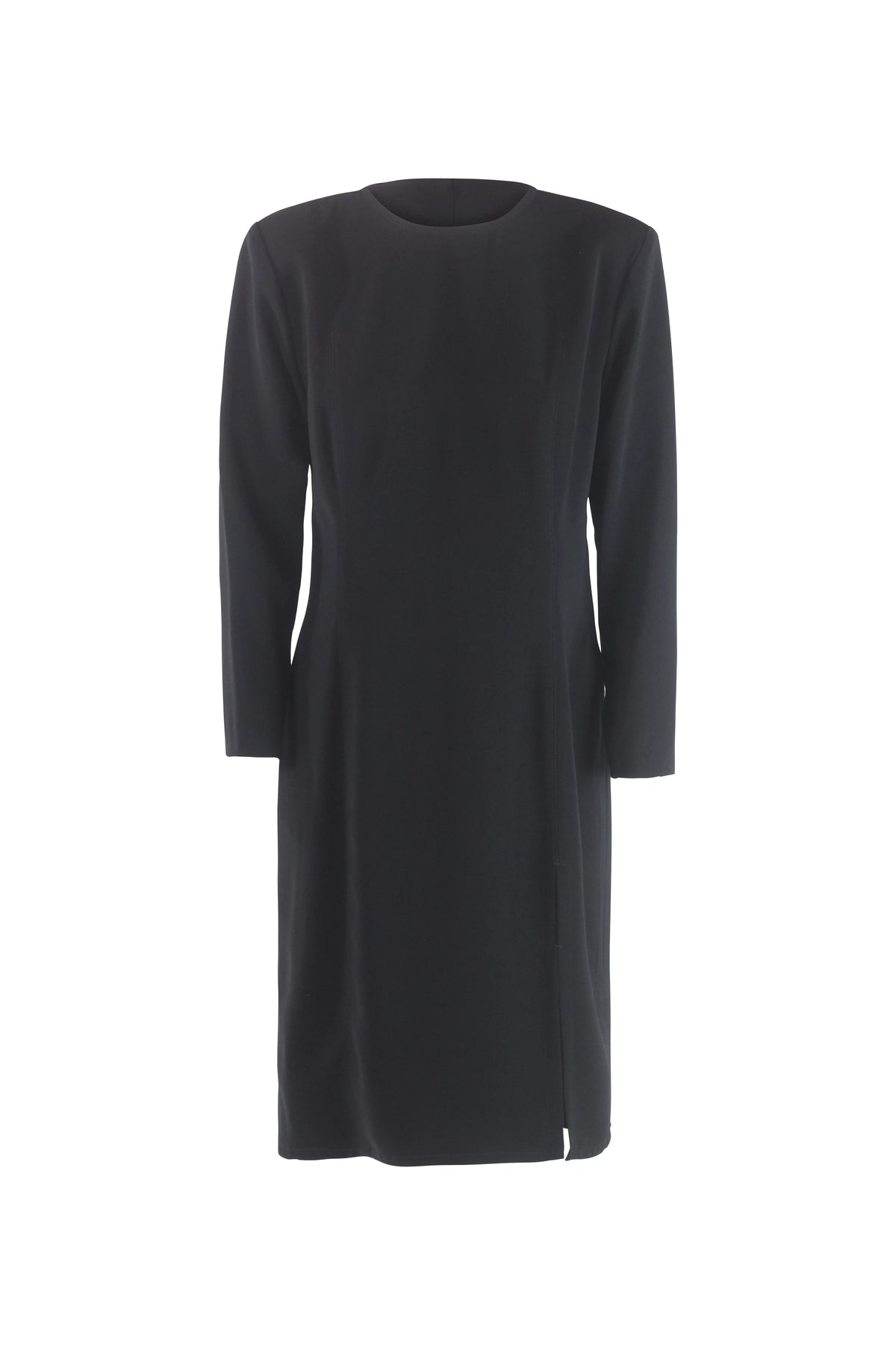 Long-Sleeve Midi Dress in Black