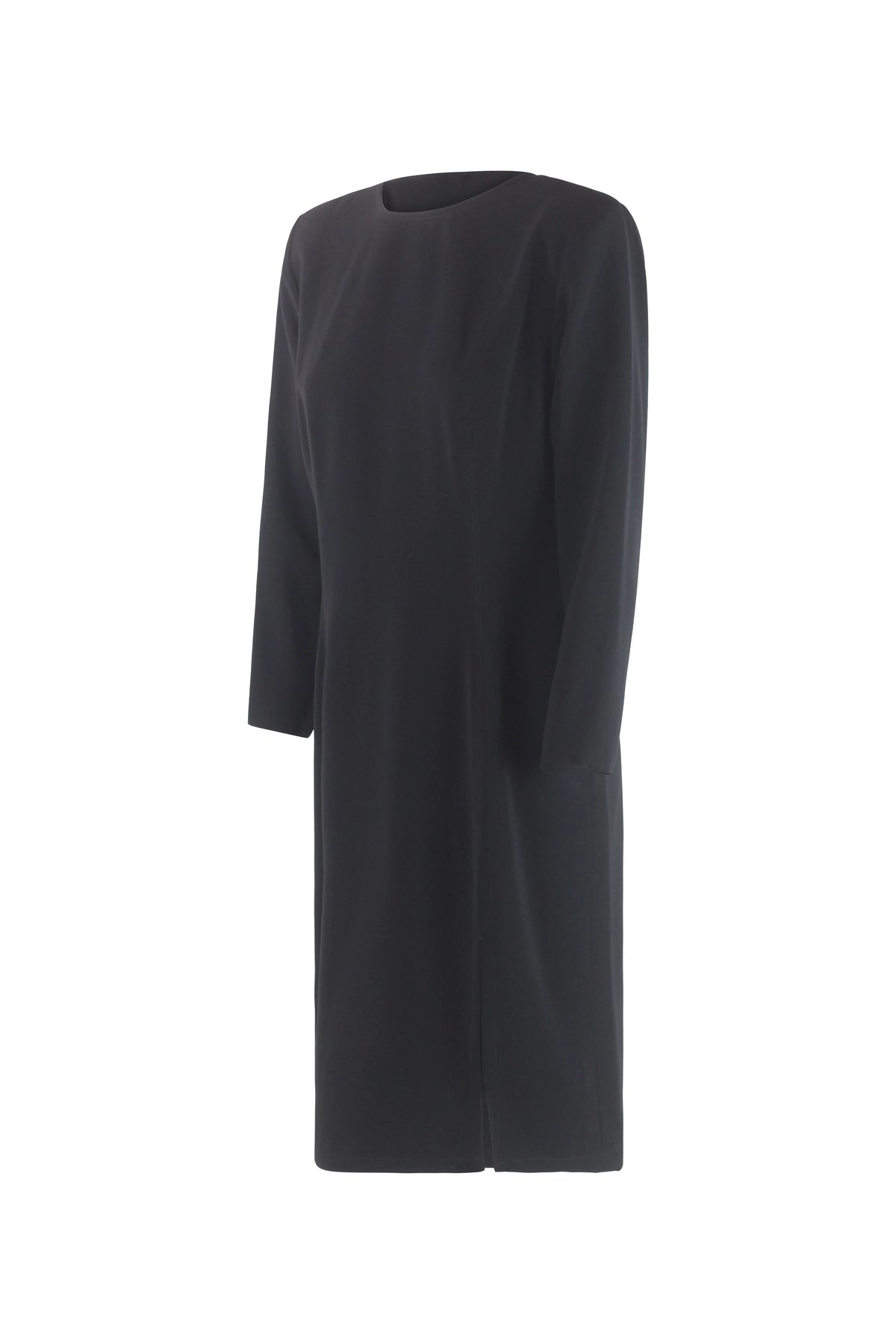 Long-Sleeve Midi Dress in Black