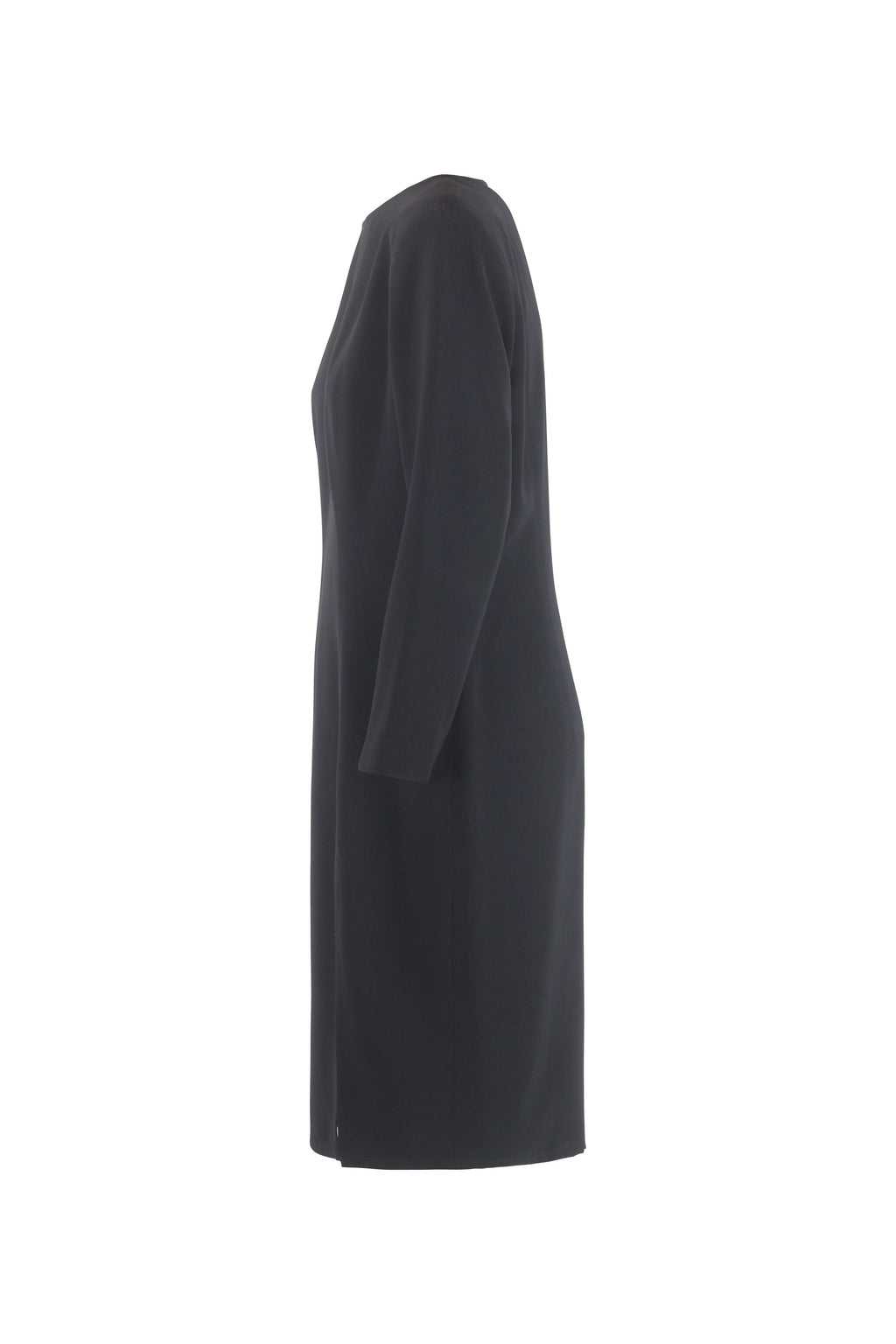 Long-Sleeve Midi Dress in Black