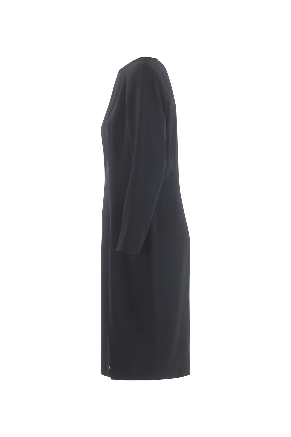 Long-Sleeve Midi Dress in Black