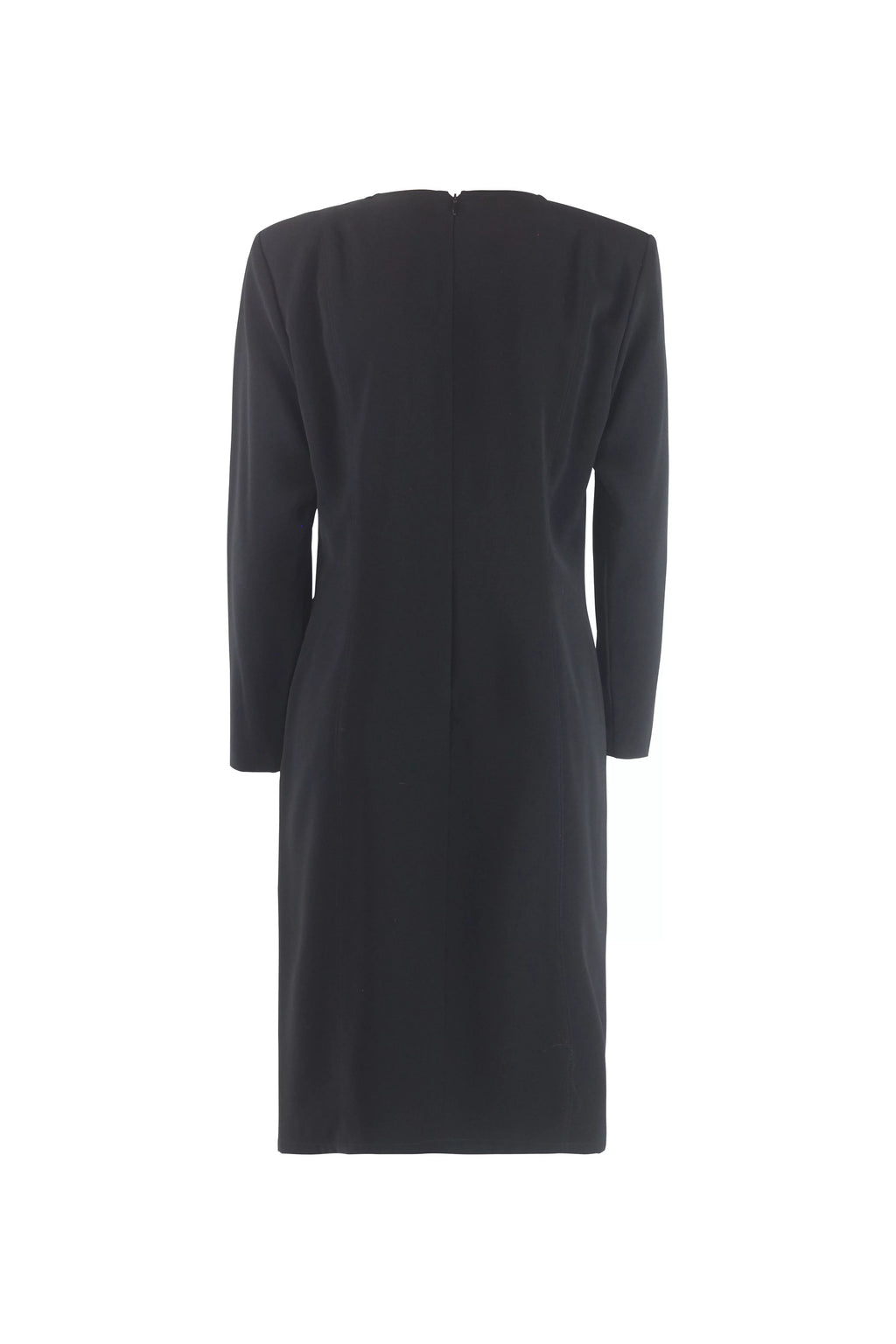 Long-Sleeve Midi Dress in Black