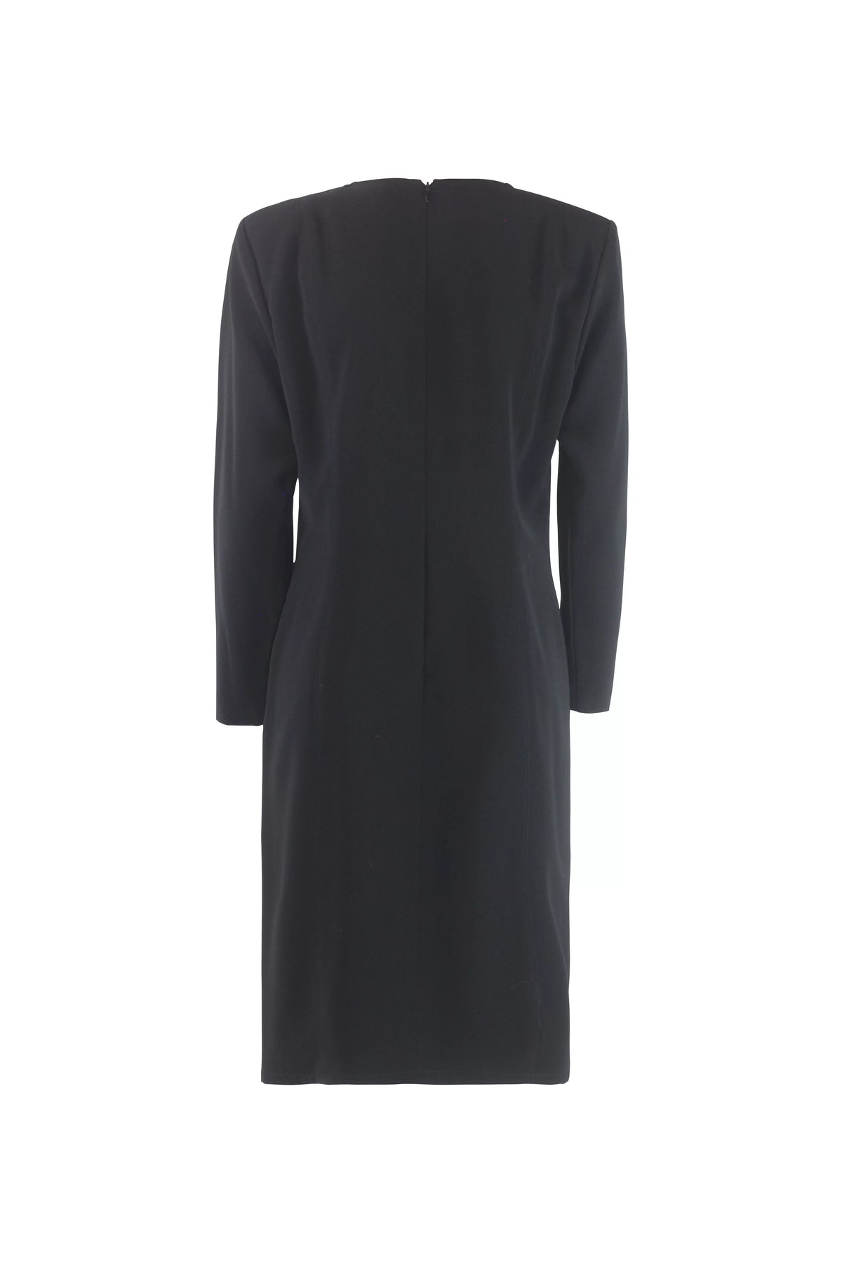 Long-Sleeve Midi Dress in Black