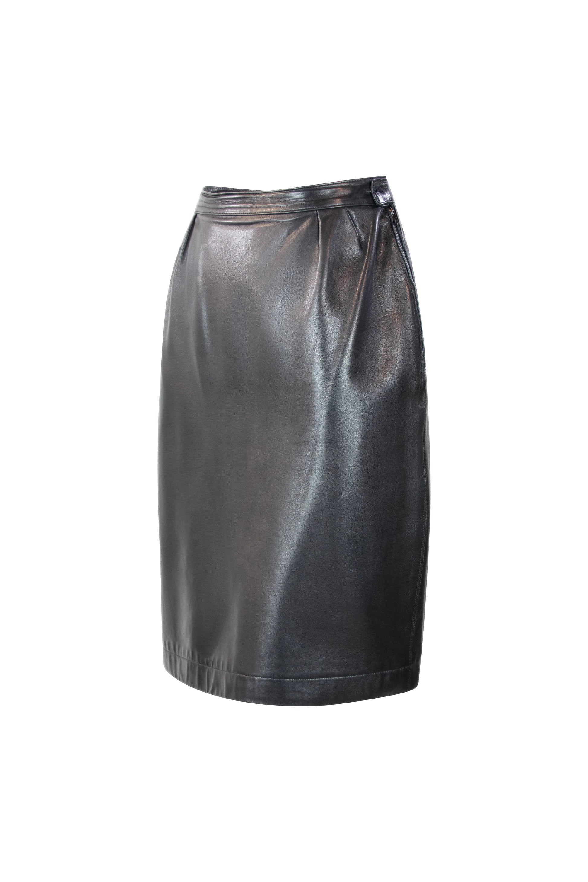 Vintage leather black skirt