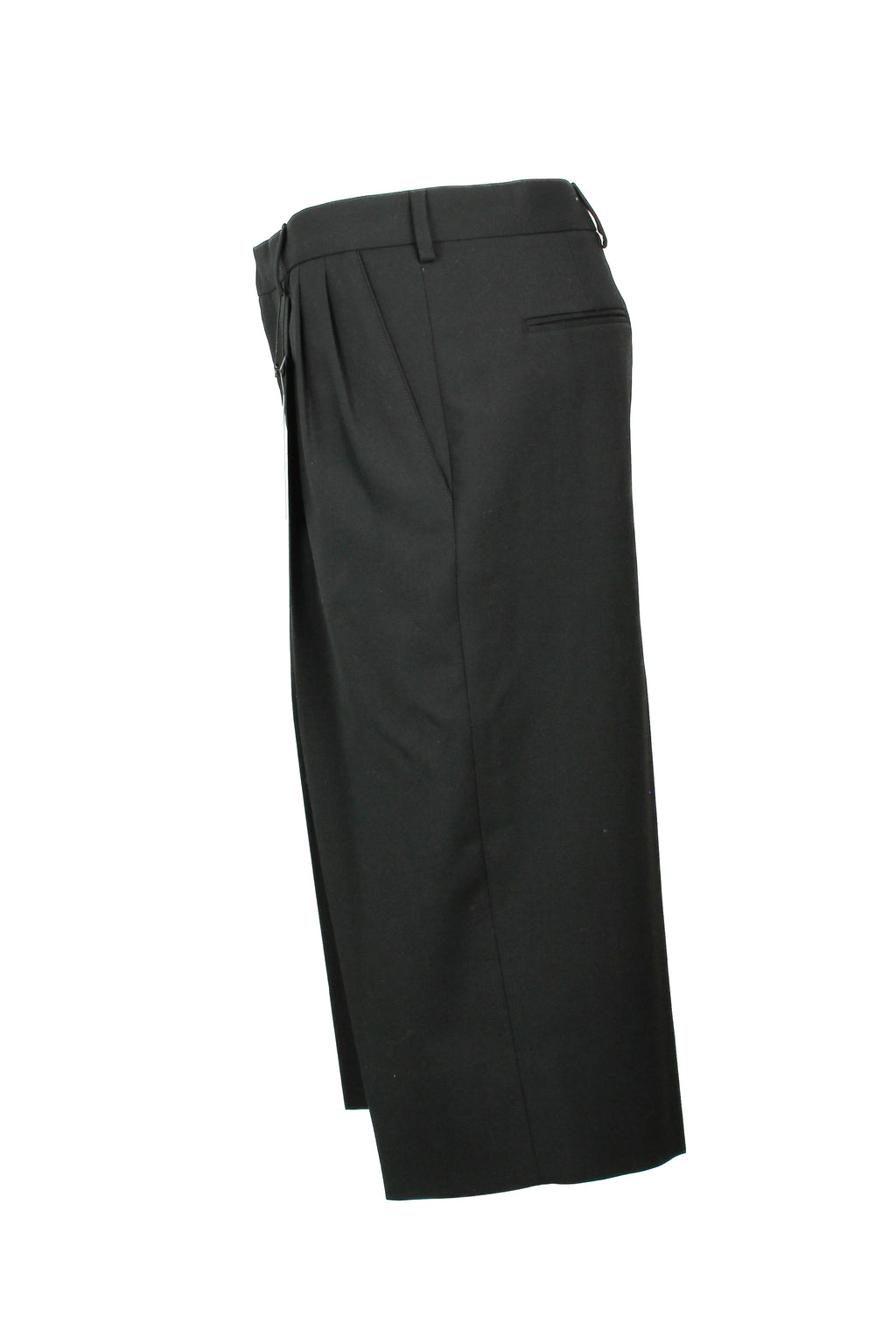 Black Wool Knee-Length Bermuda Shorts