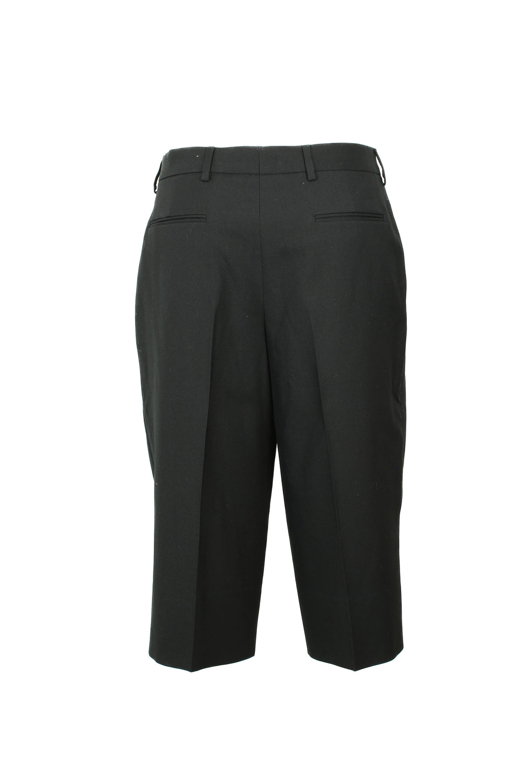 Black Wool Knee-Length Bermuda Shorts