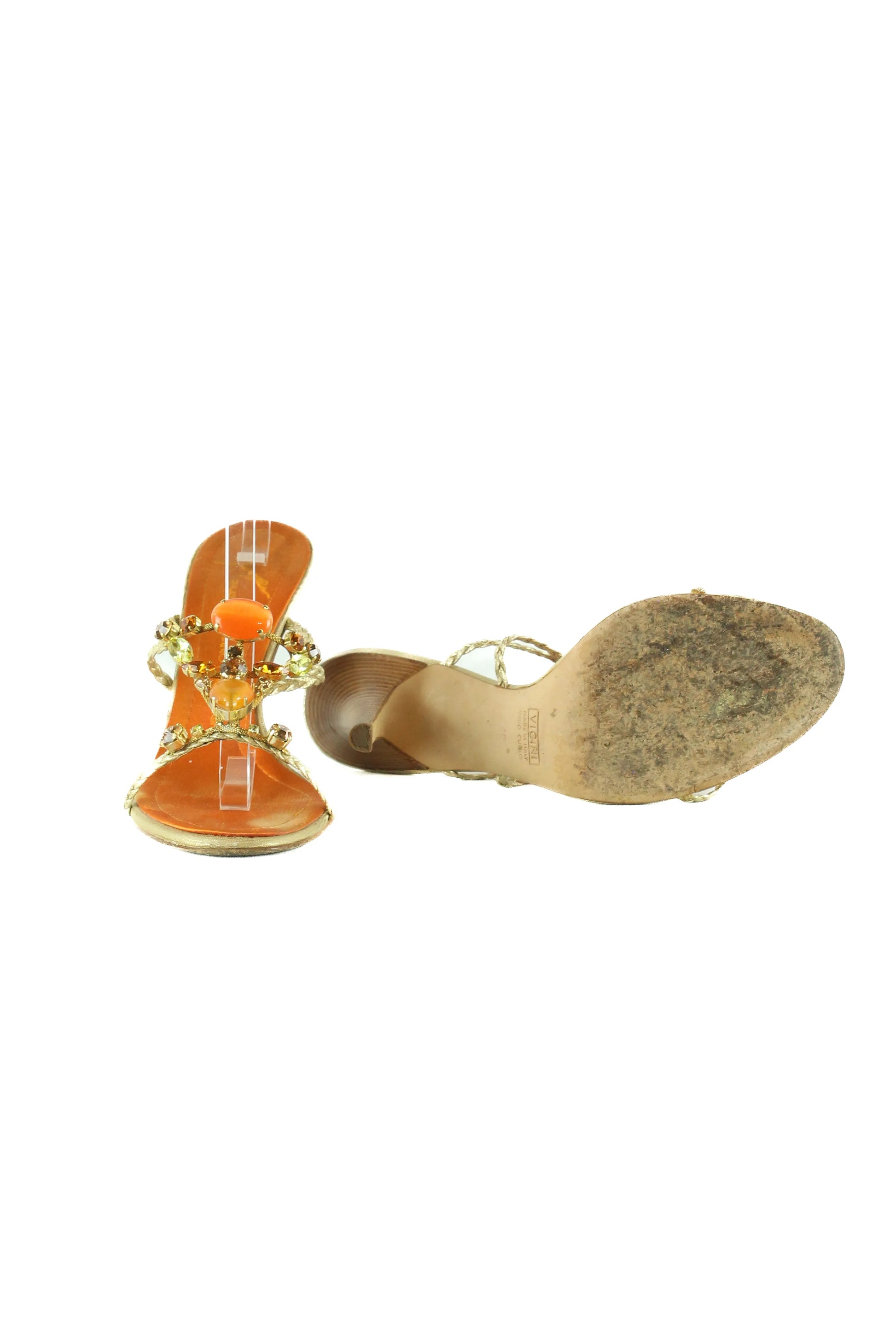 Orange toned jewel sandals