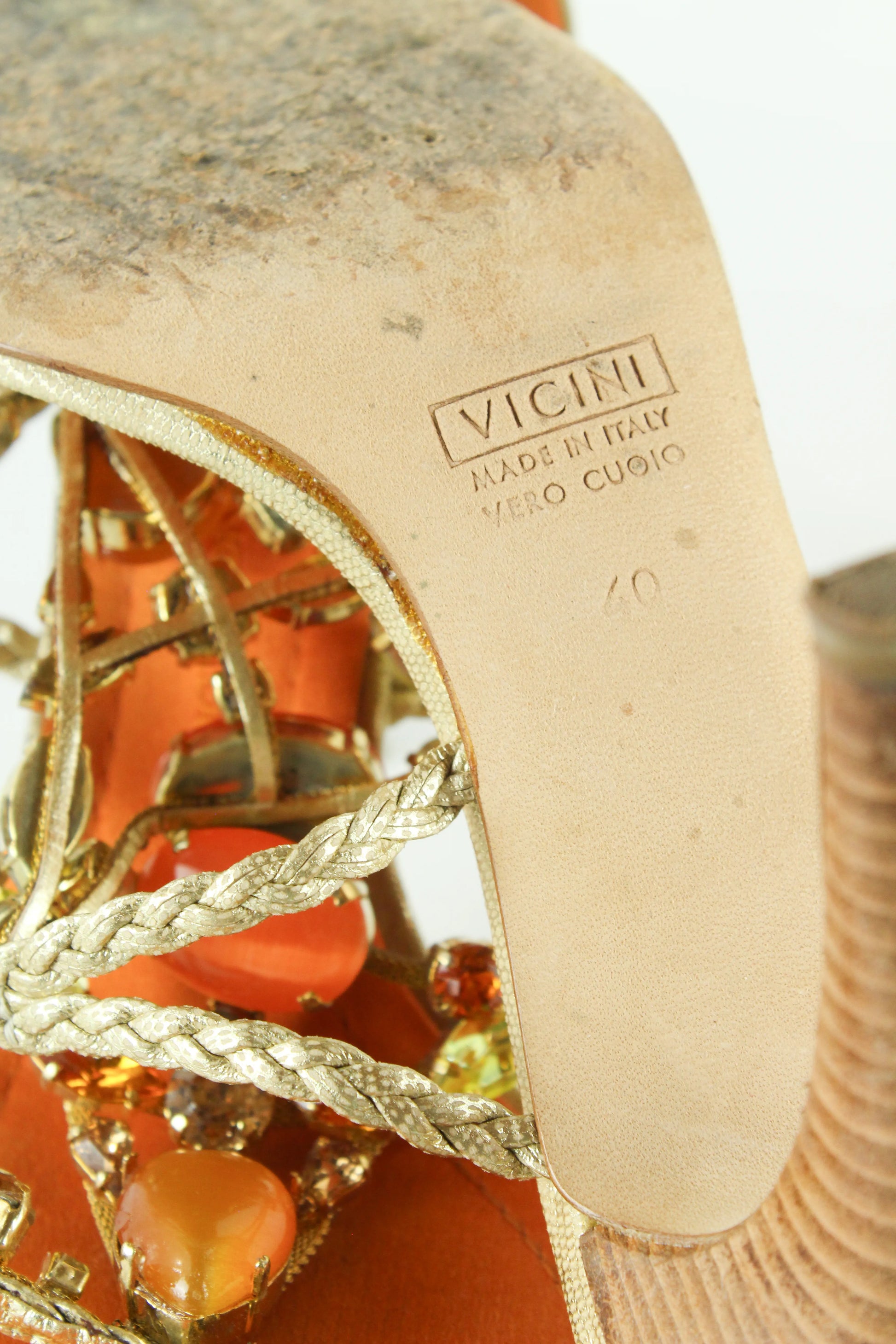 Orange toned jewel sandals