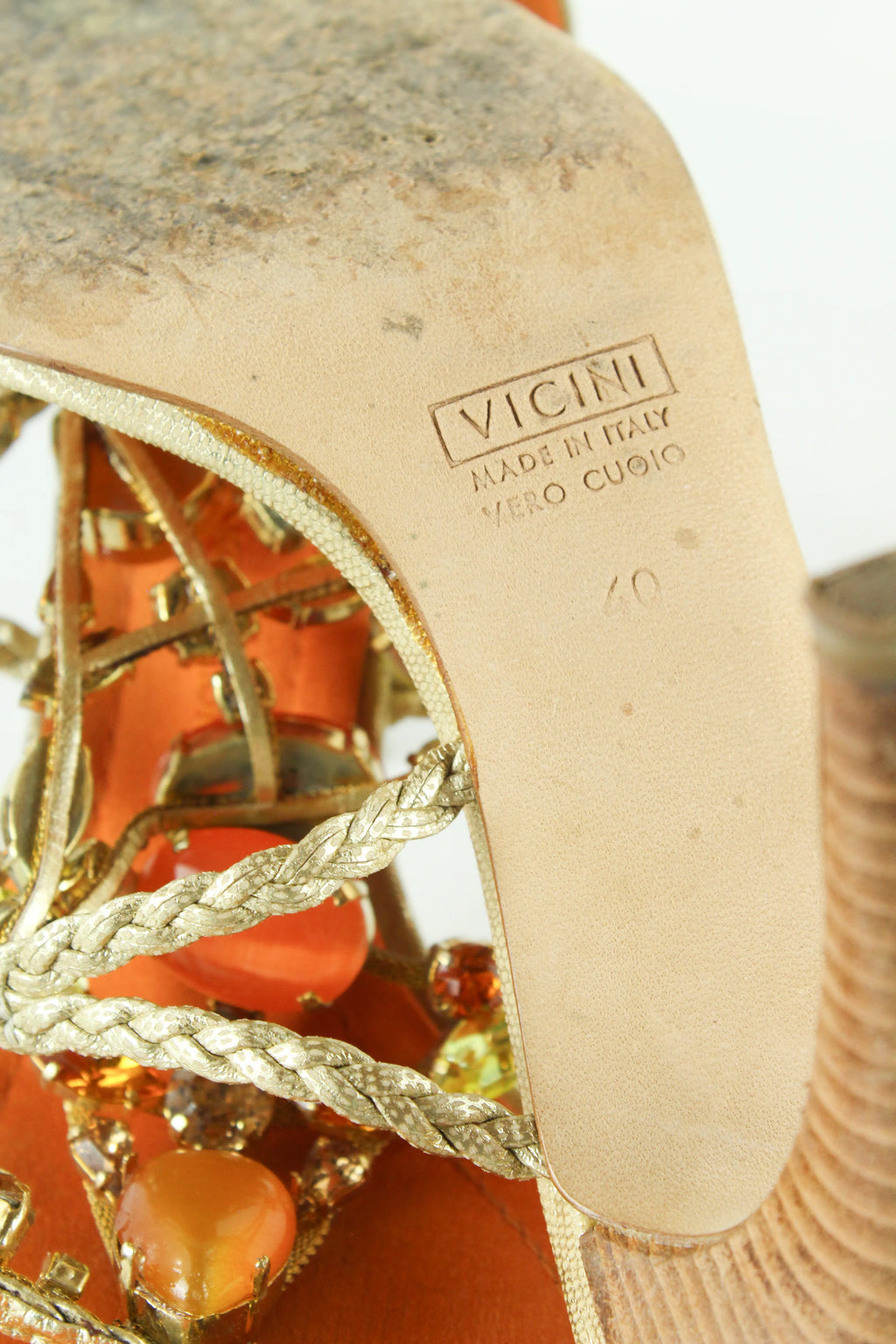 Orange toned jewel sandals