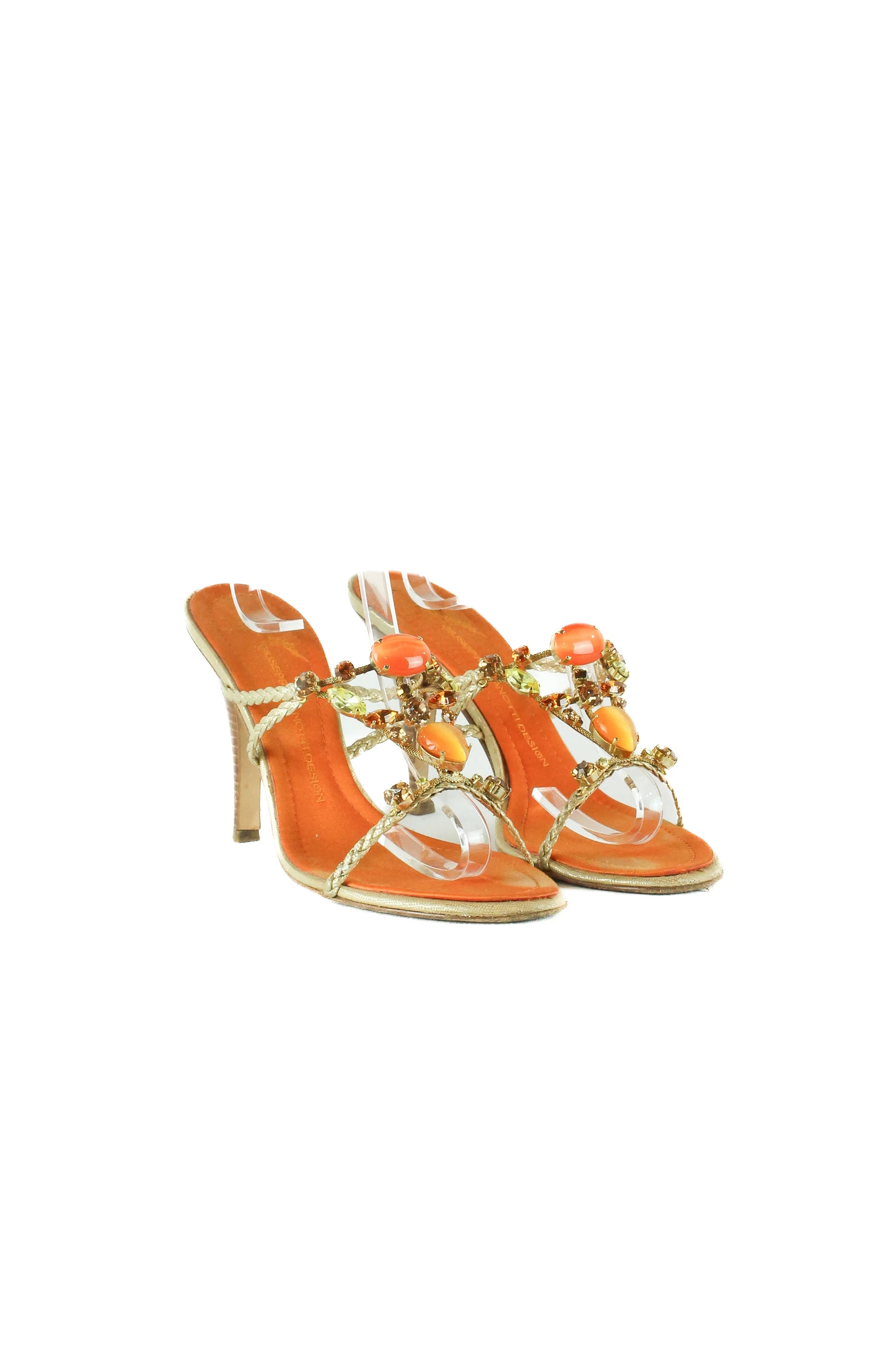 Orange toned jewel sandals