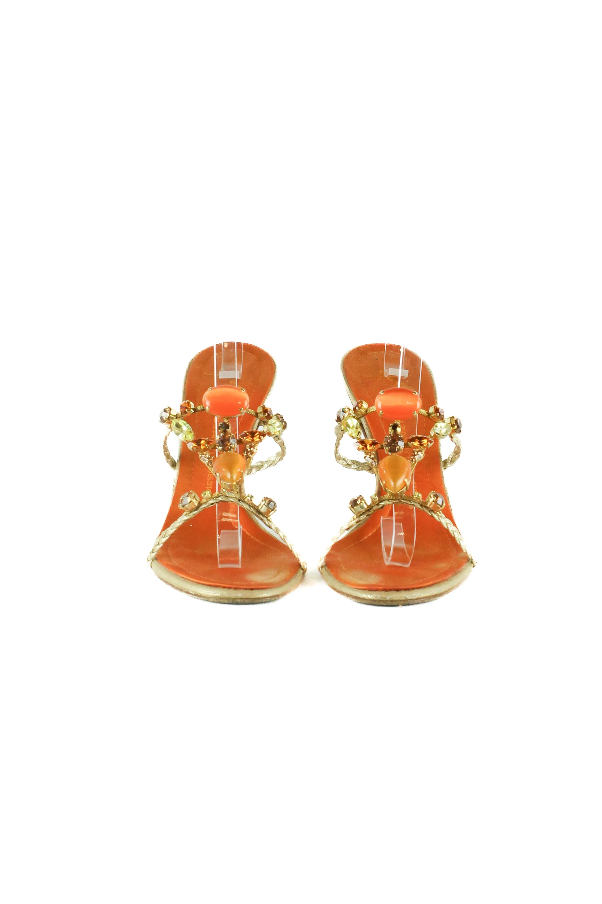 Orange toned jewel sandals