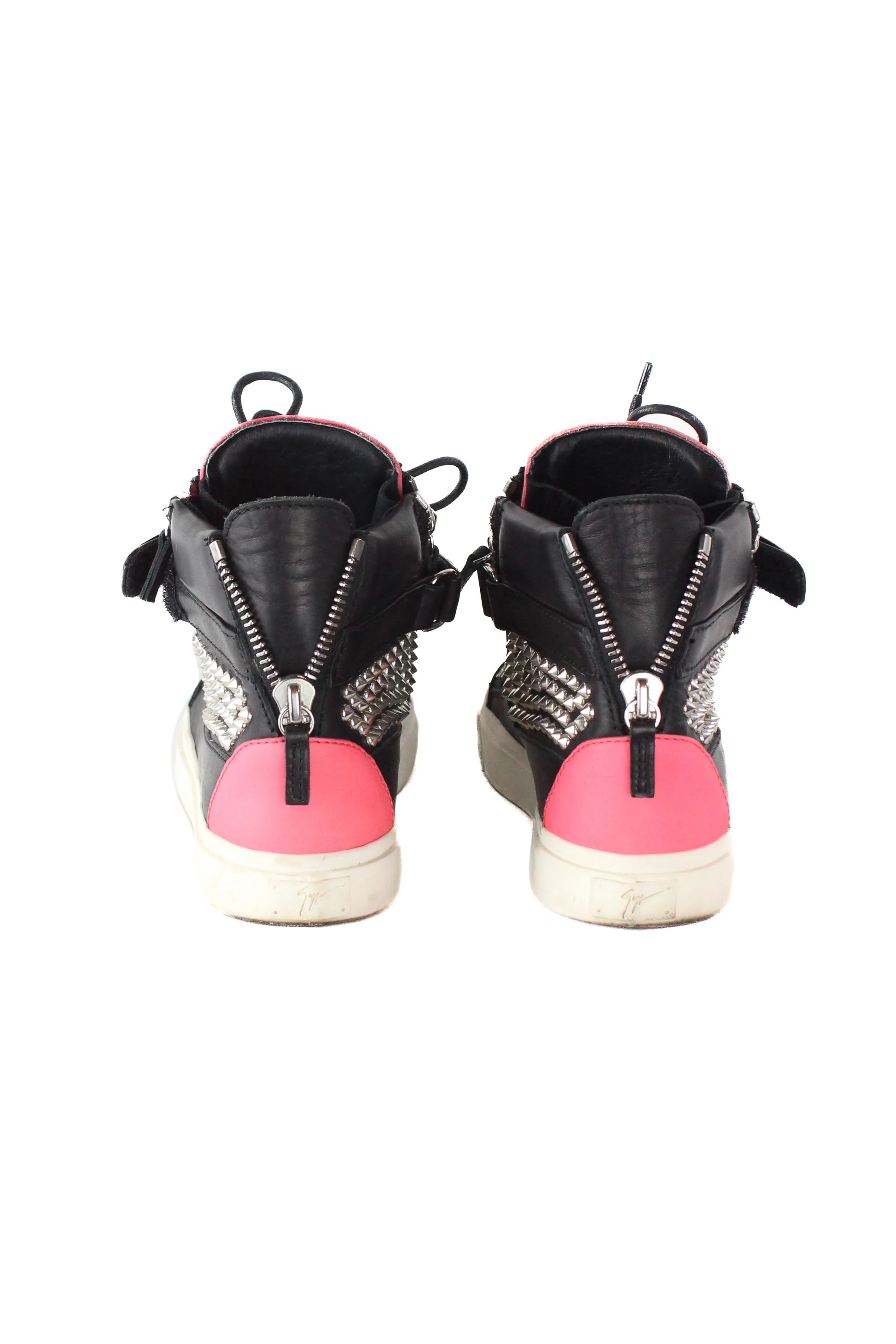 Coby Fuchsia and Black Leather Sneakers