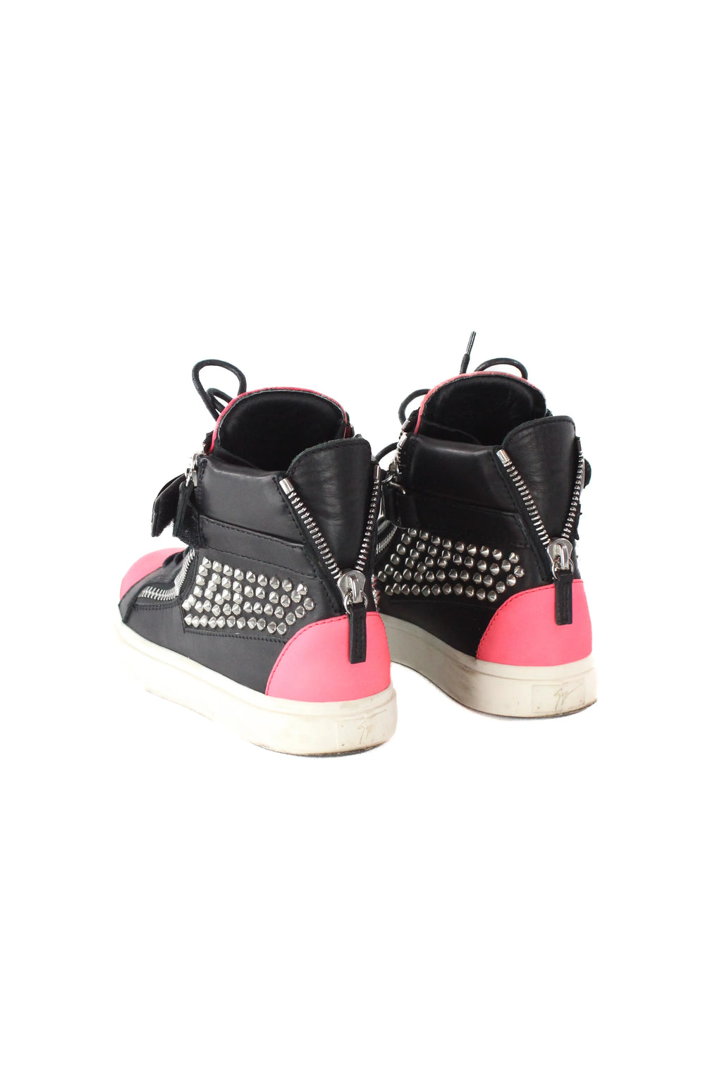 Coby Fuchsia and Black Leather Sneakers