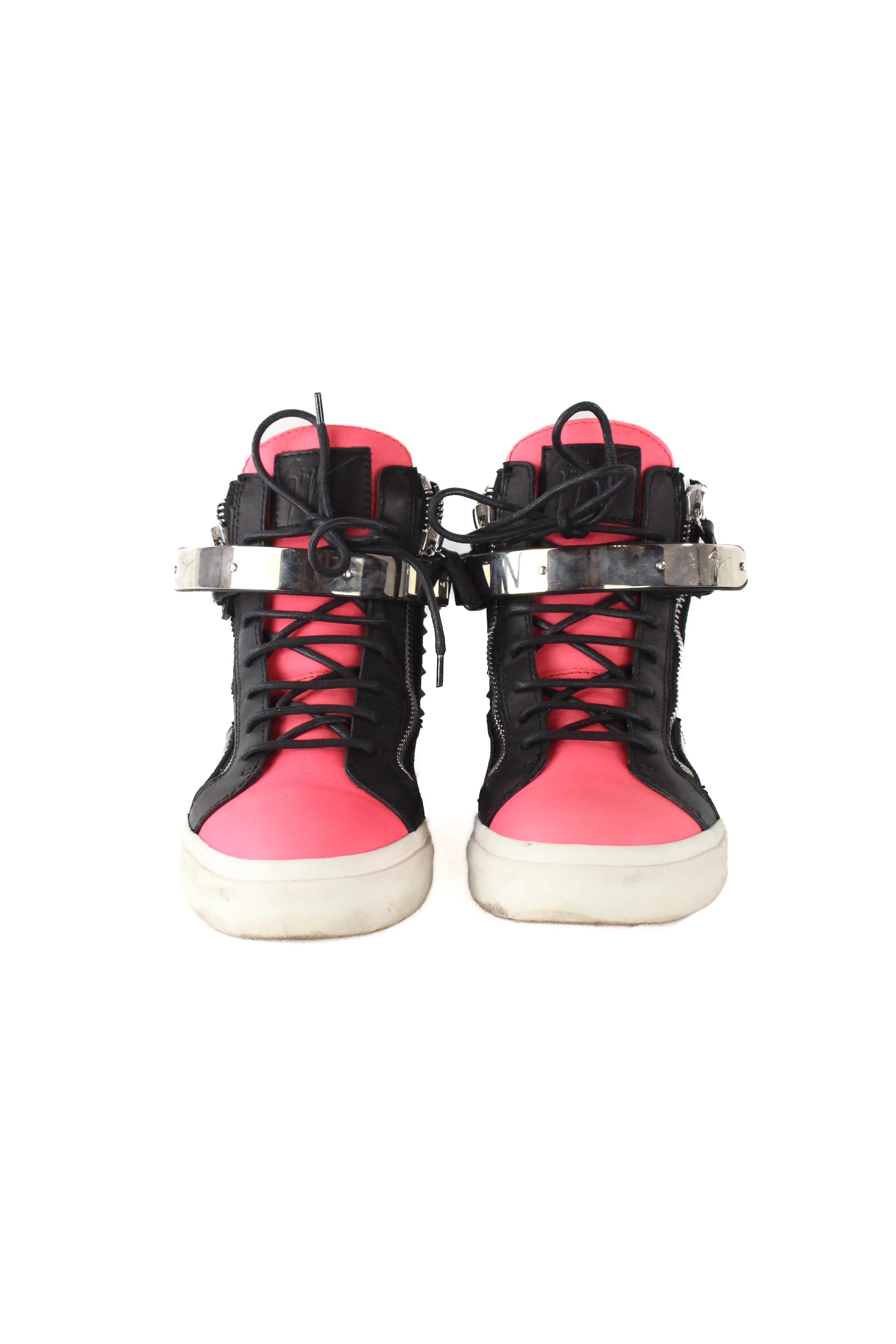 Coby Fuchsia and Black Leather Sneakers